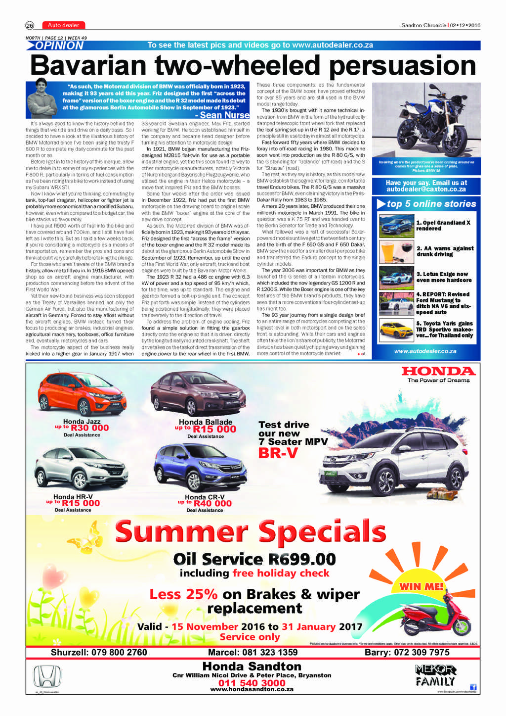 Sandton Chronicle 2 December 2016 page 26