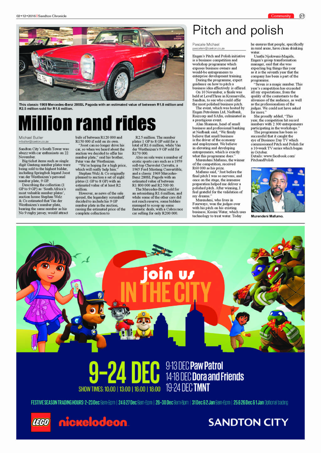 Sandton Chronicle 2 December 2016 page 27