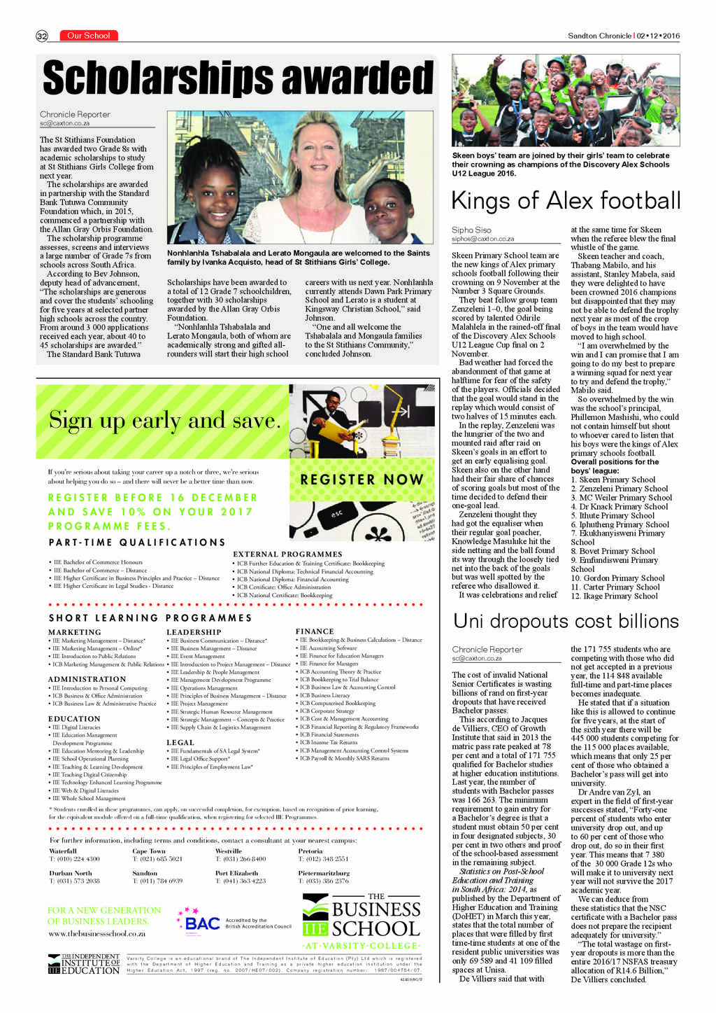 Sandton Chronicle 2 December 2016 page 32