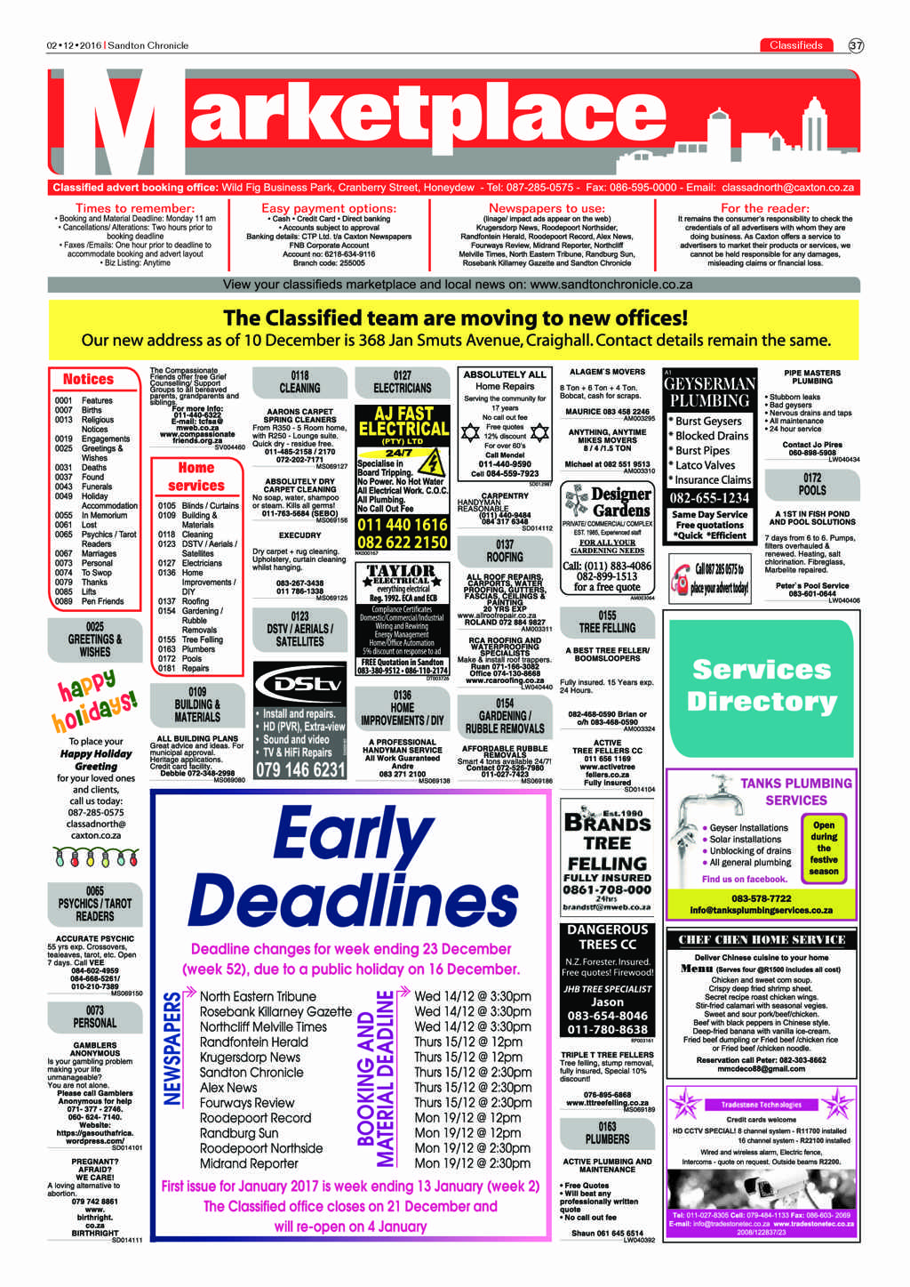 Sandton Chronicle 2 December 2016 page 37