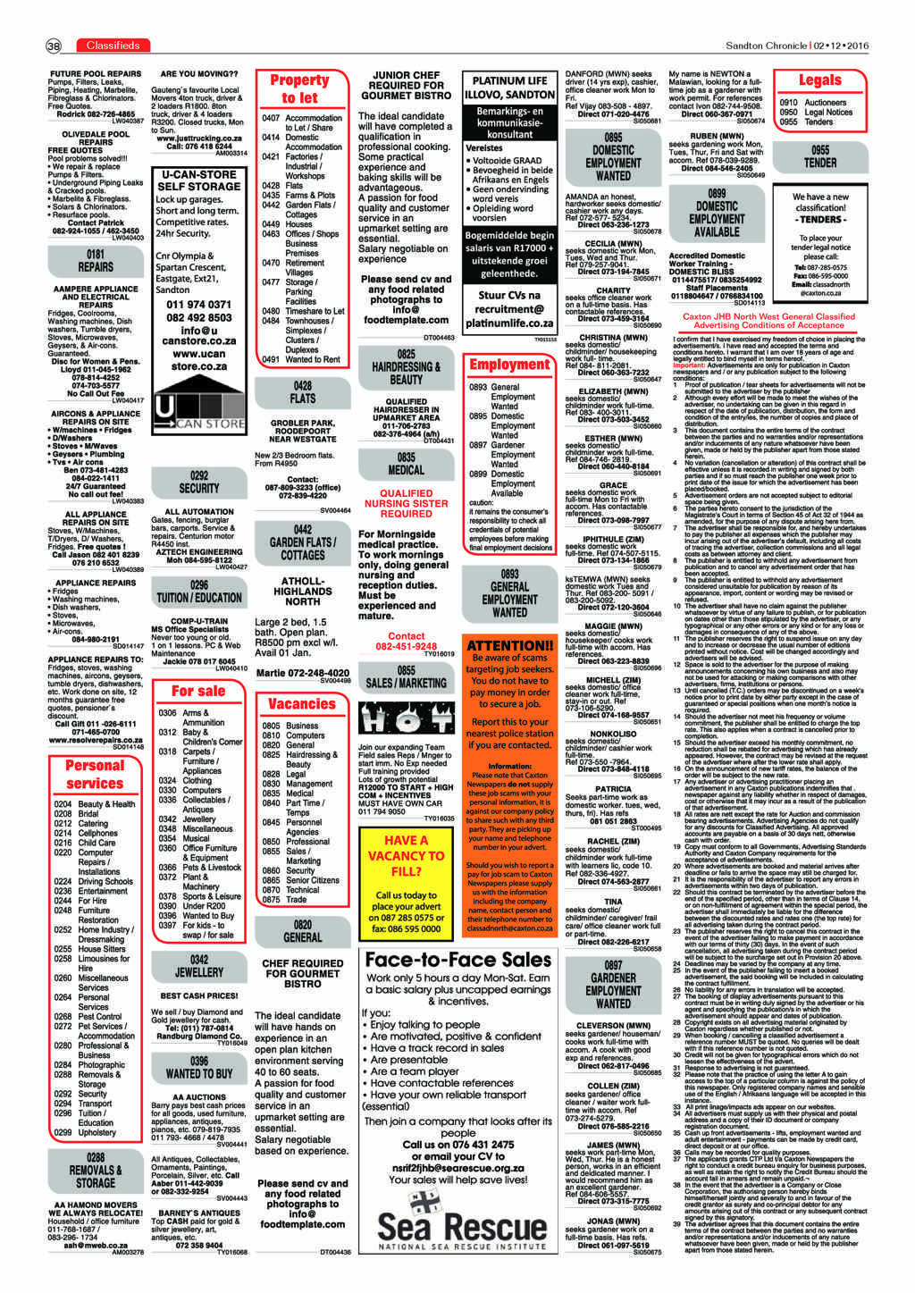 Sandton Chronicle 2 December 2016 page 38