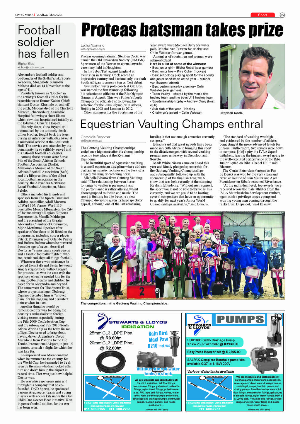 Sandton Chronicle 2 December 2016 page 39