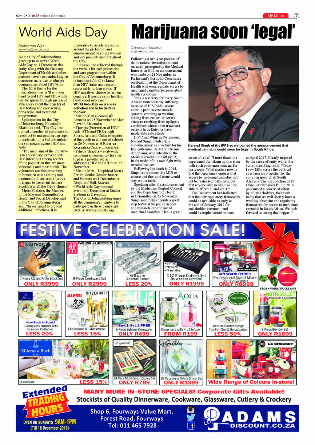 Sandton Chronicle 2 December 2016 page 7