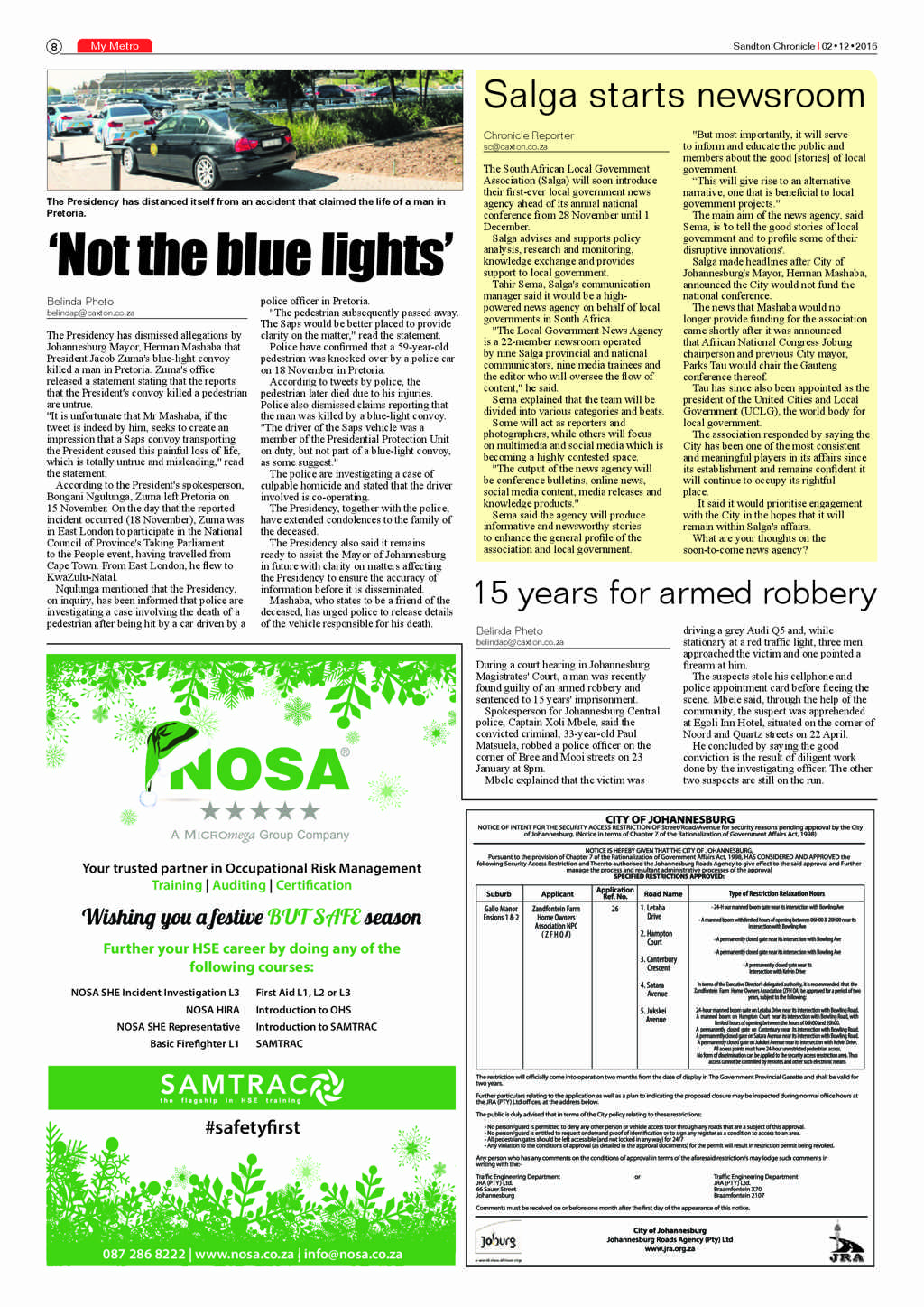 Sandton Chronicle 2 December 2016 page 8