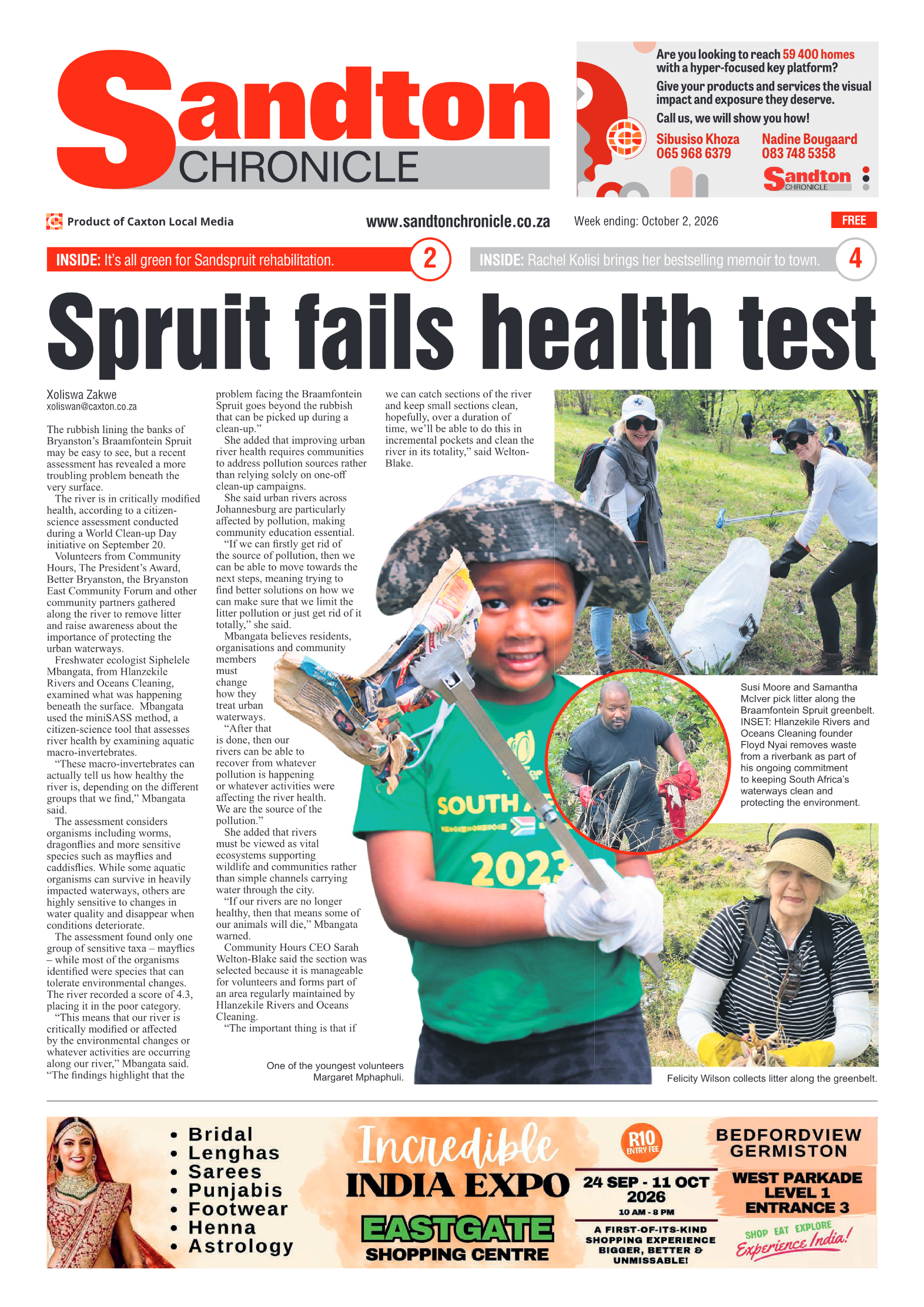 Sandton Chronicle 2 October 2026 page 1