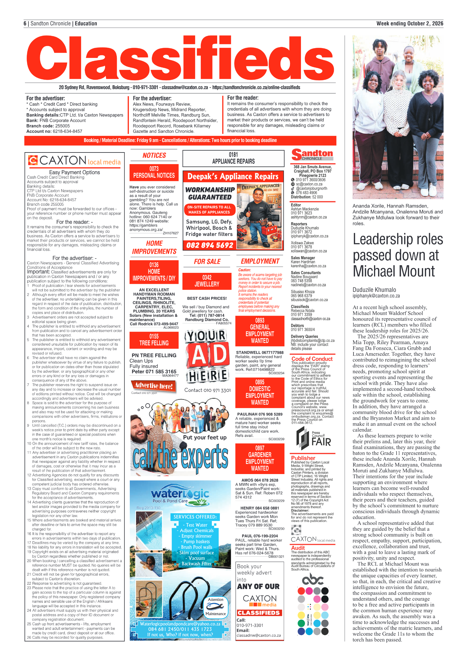 Sandton Chronicle 2 October 2026 page 6
