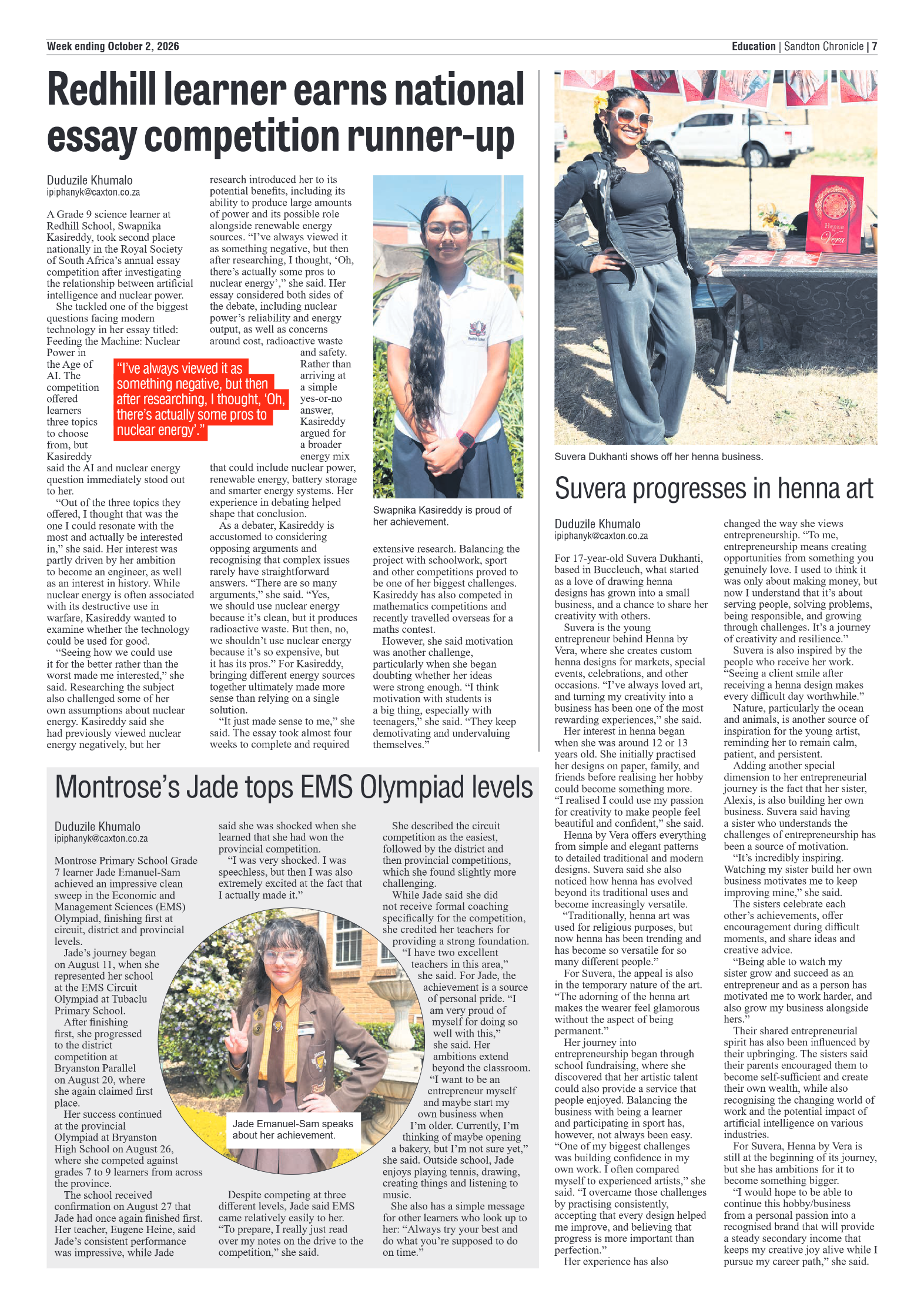 Sandton Chronicle 2 October 2026 page 7