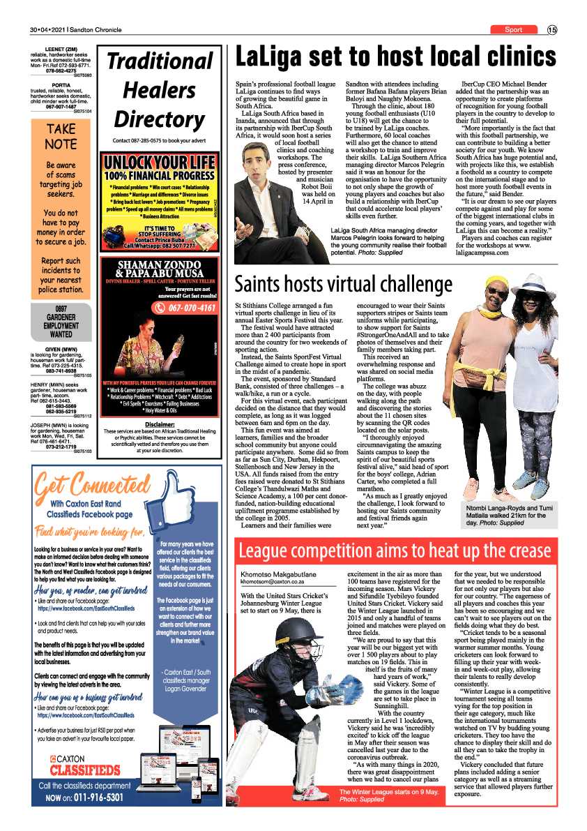 Sandton Chronicle 30 April 2021 page 15