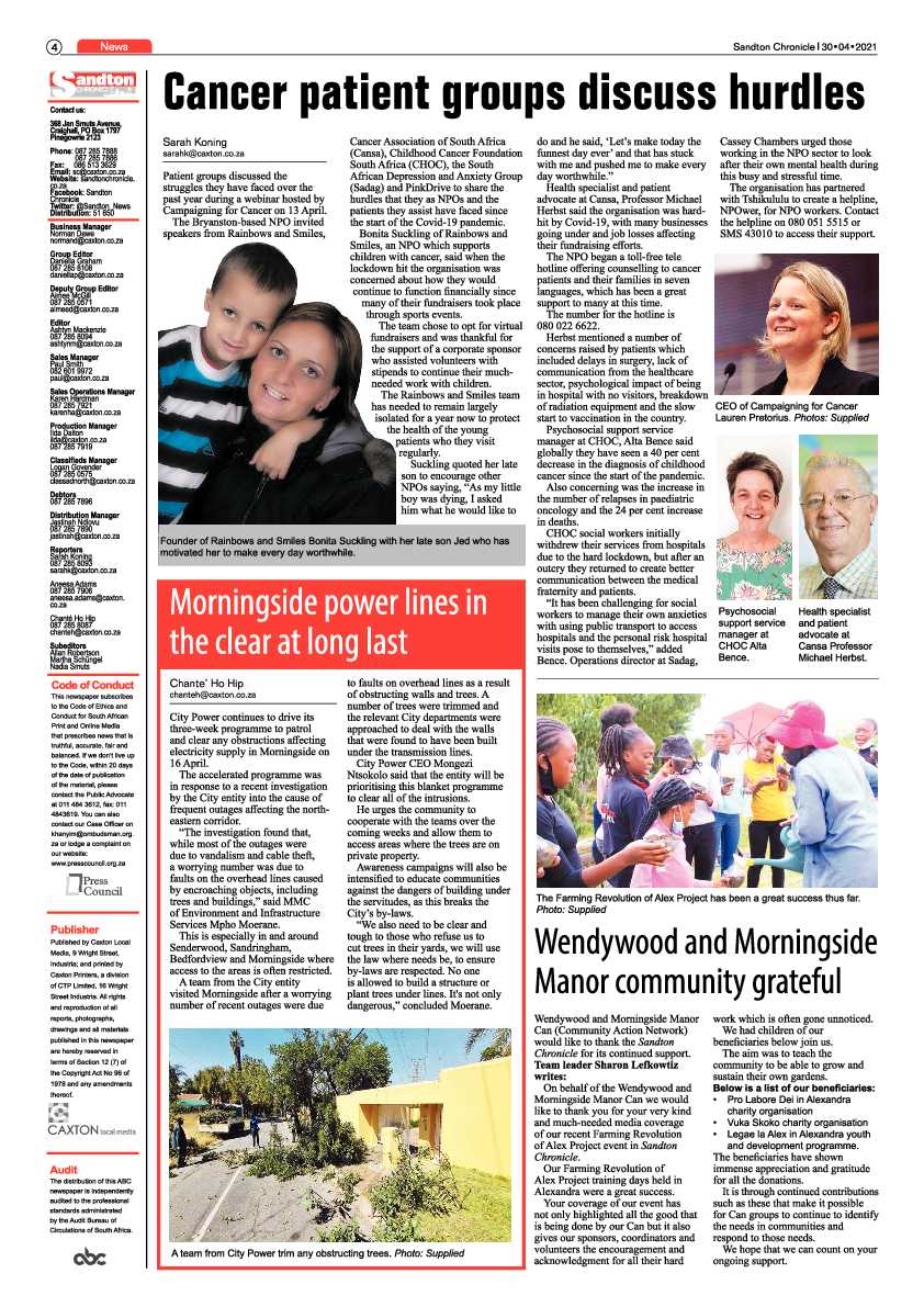 Sandton Chronicle 30 April 2021 page 4