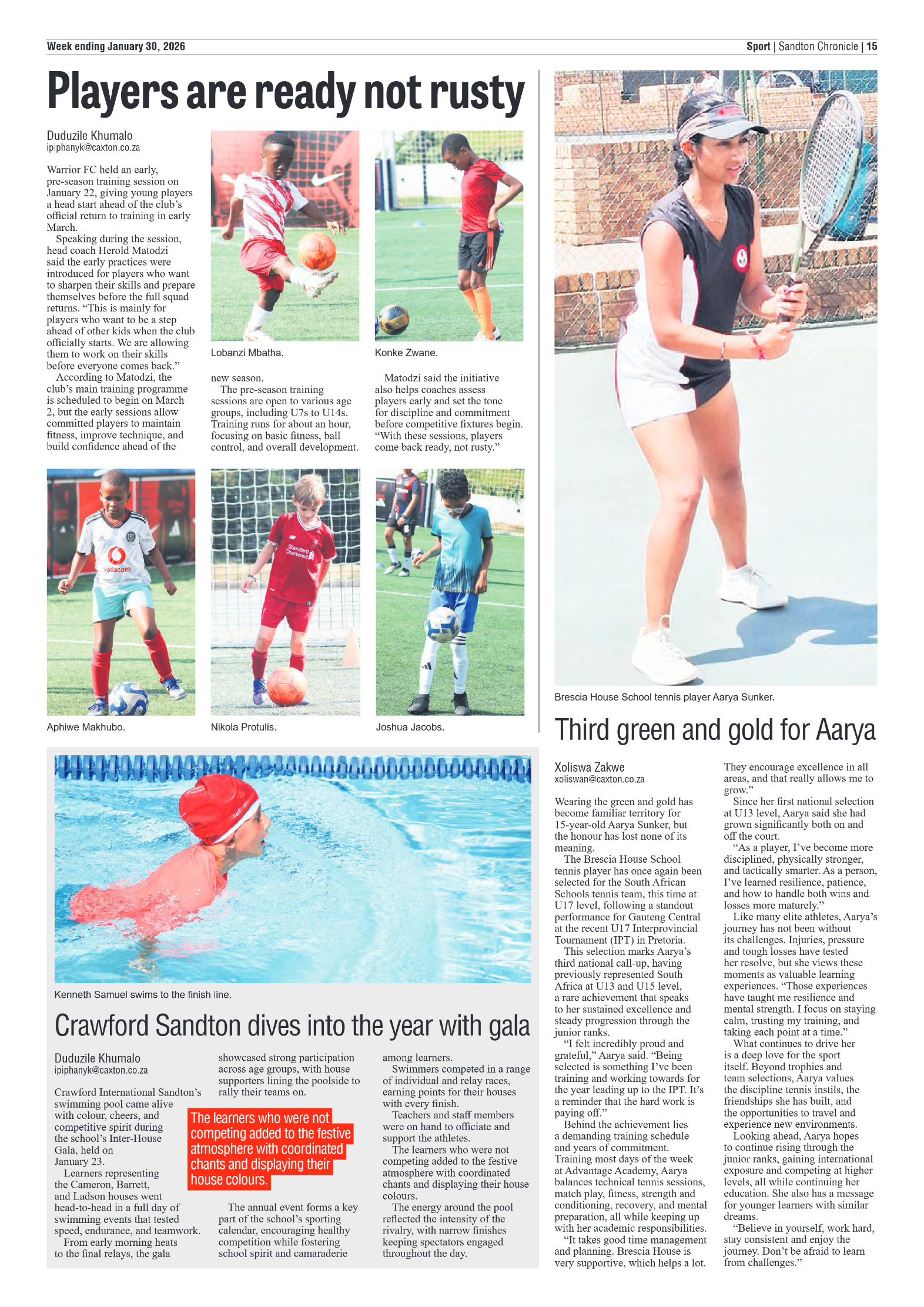 Sandton Chronicle 30 January 2026 page 15