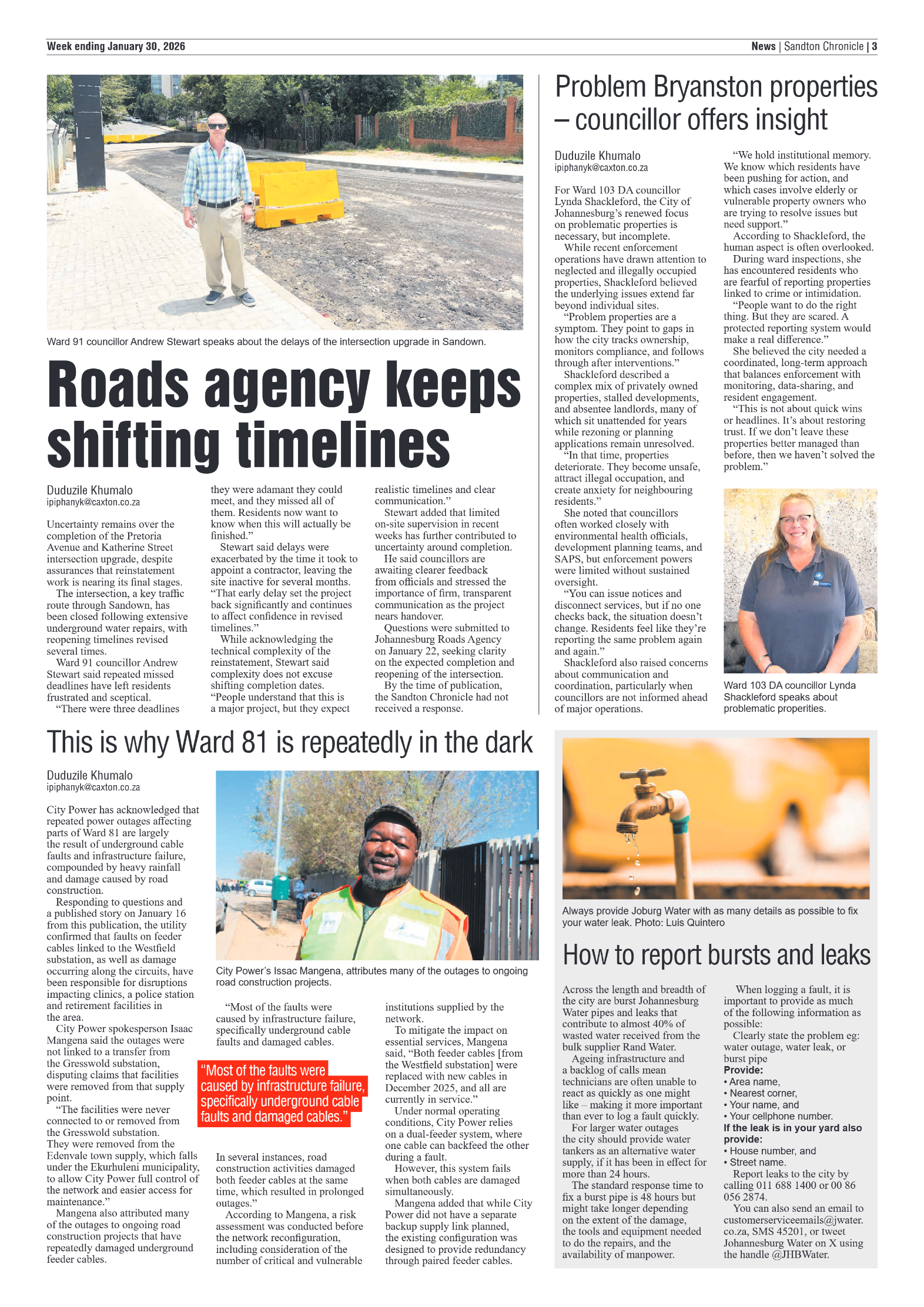 Sandton Chronicle 30 January 2026 page 3
