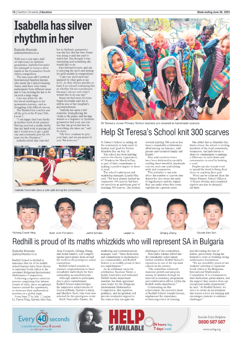 Sandton Chronicle 30 June 2023 page 16