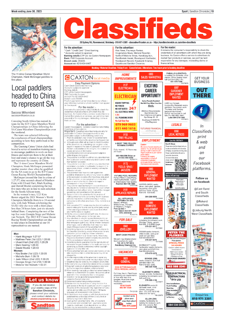 Sandton Chronicle 30 June 2023 page 19