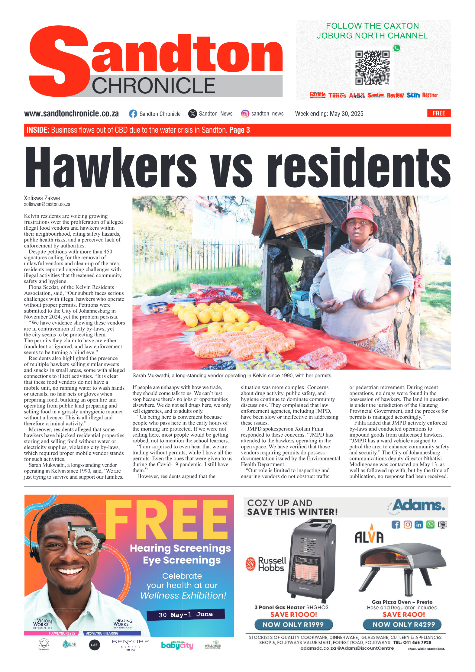 Sandton Chronicle 30 May 2025 page 1