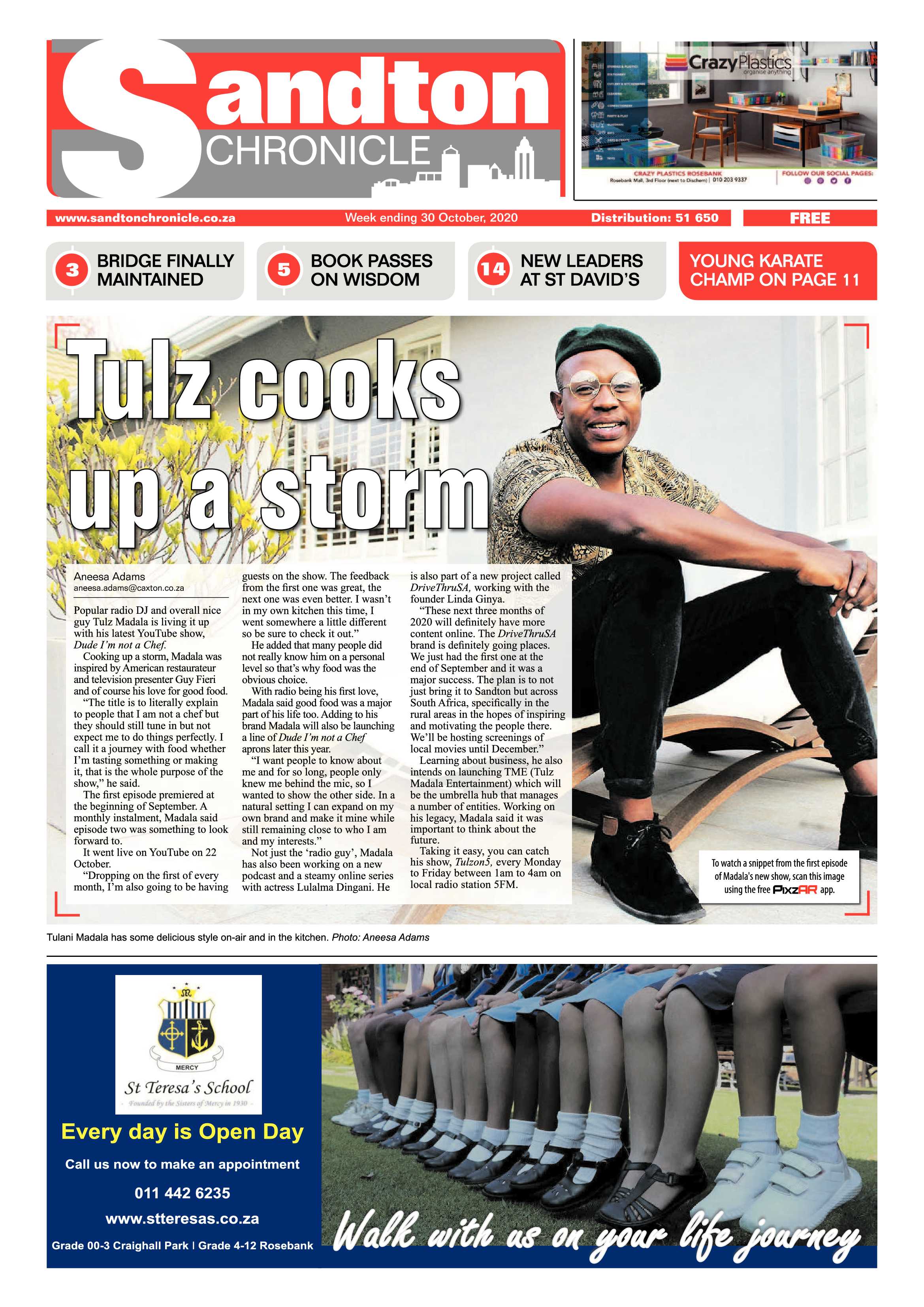 Sandton Chronicle 30 October 2020 page 1