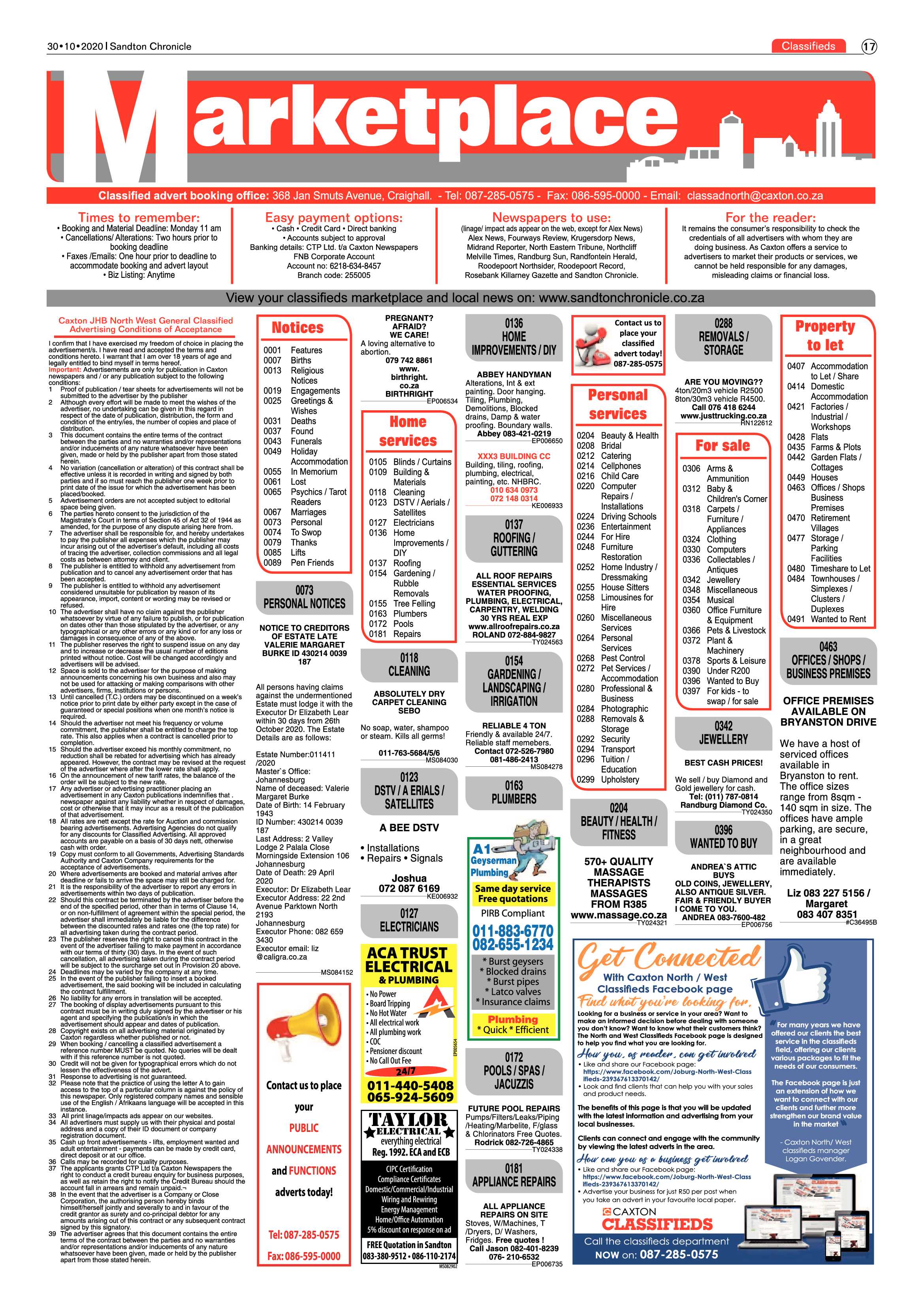 Sandton Chronicle 30 October 2020 page 17