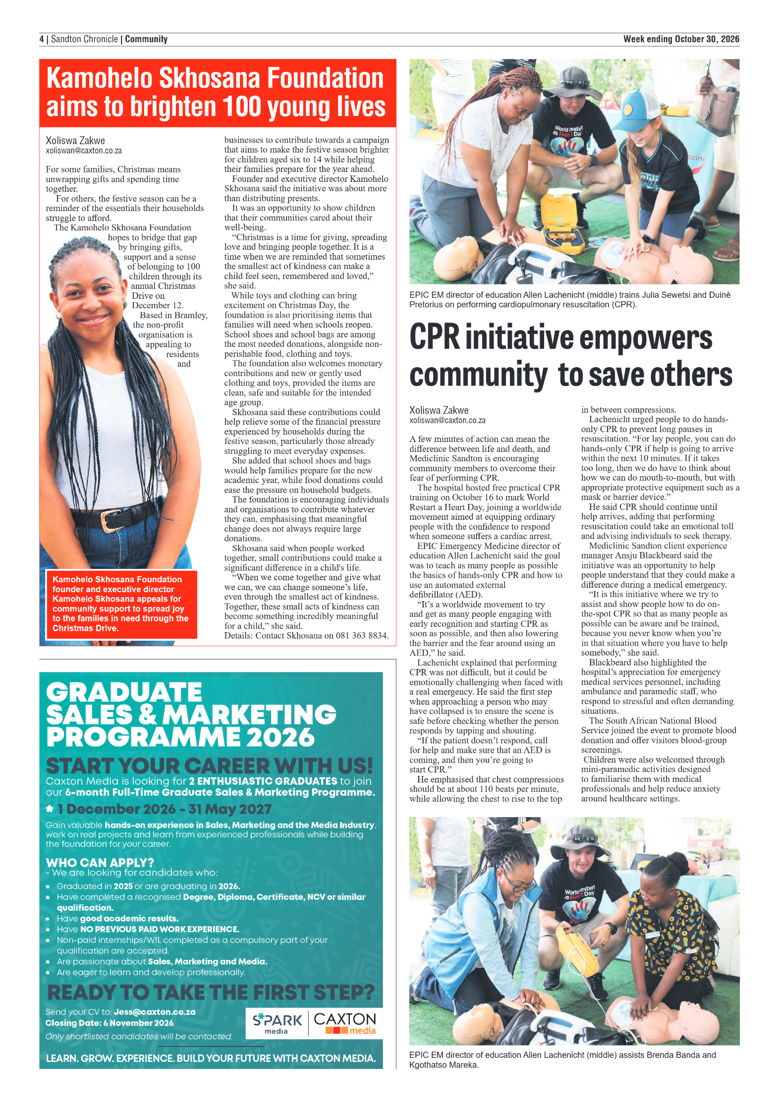 Sandton Chronicle 30 October 2026 page 4