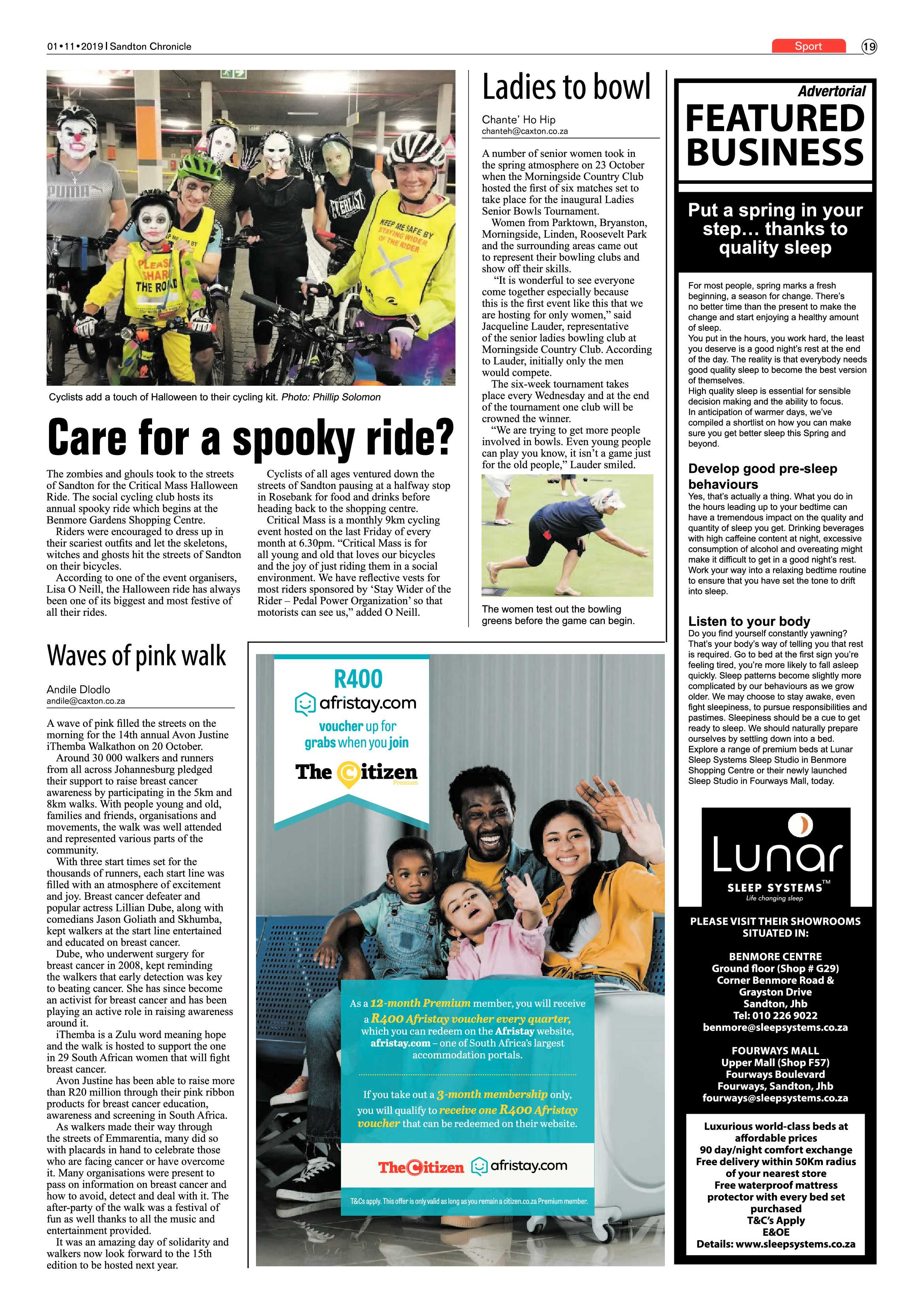Sandton Chronicle 30 October, 2019 page 19