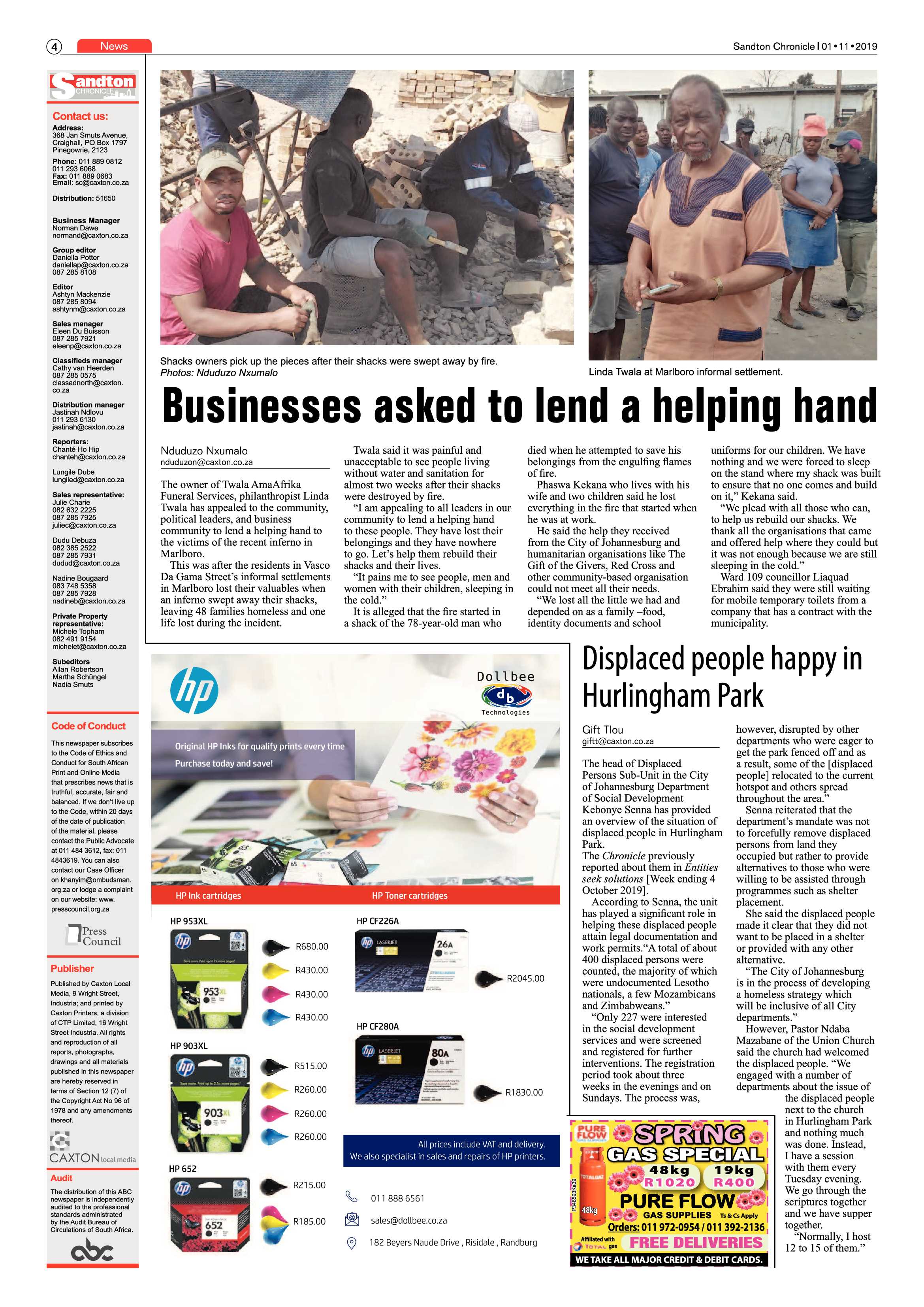 Sandton Chronicle 30 October, 2019 page 4