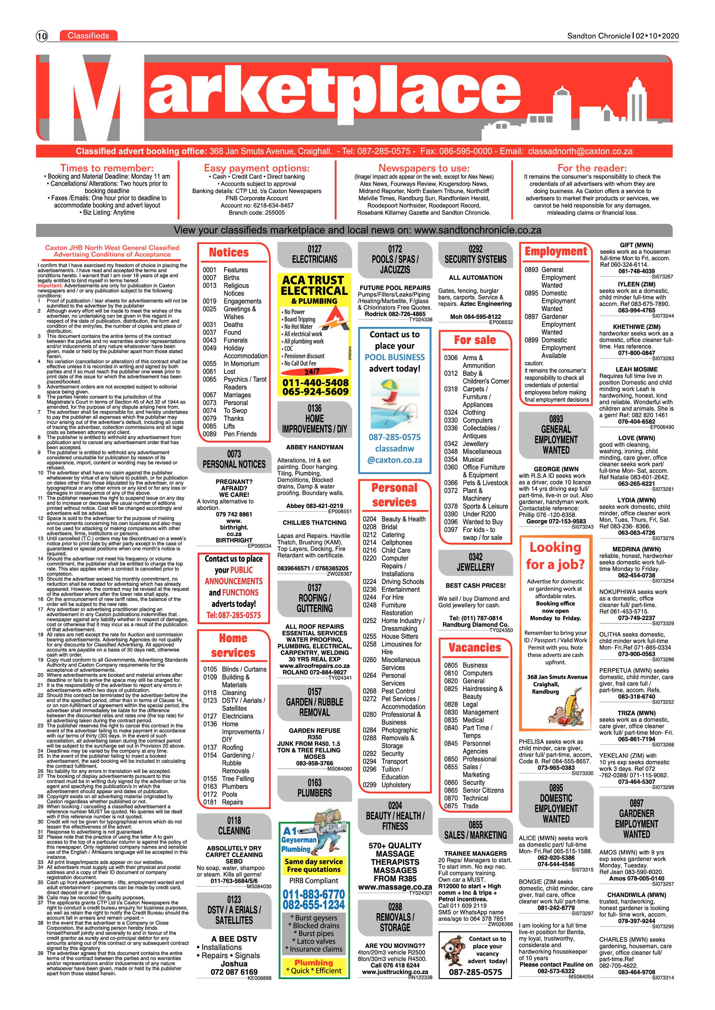 Sandton Chronicle 02 October 2020 page 10