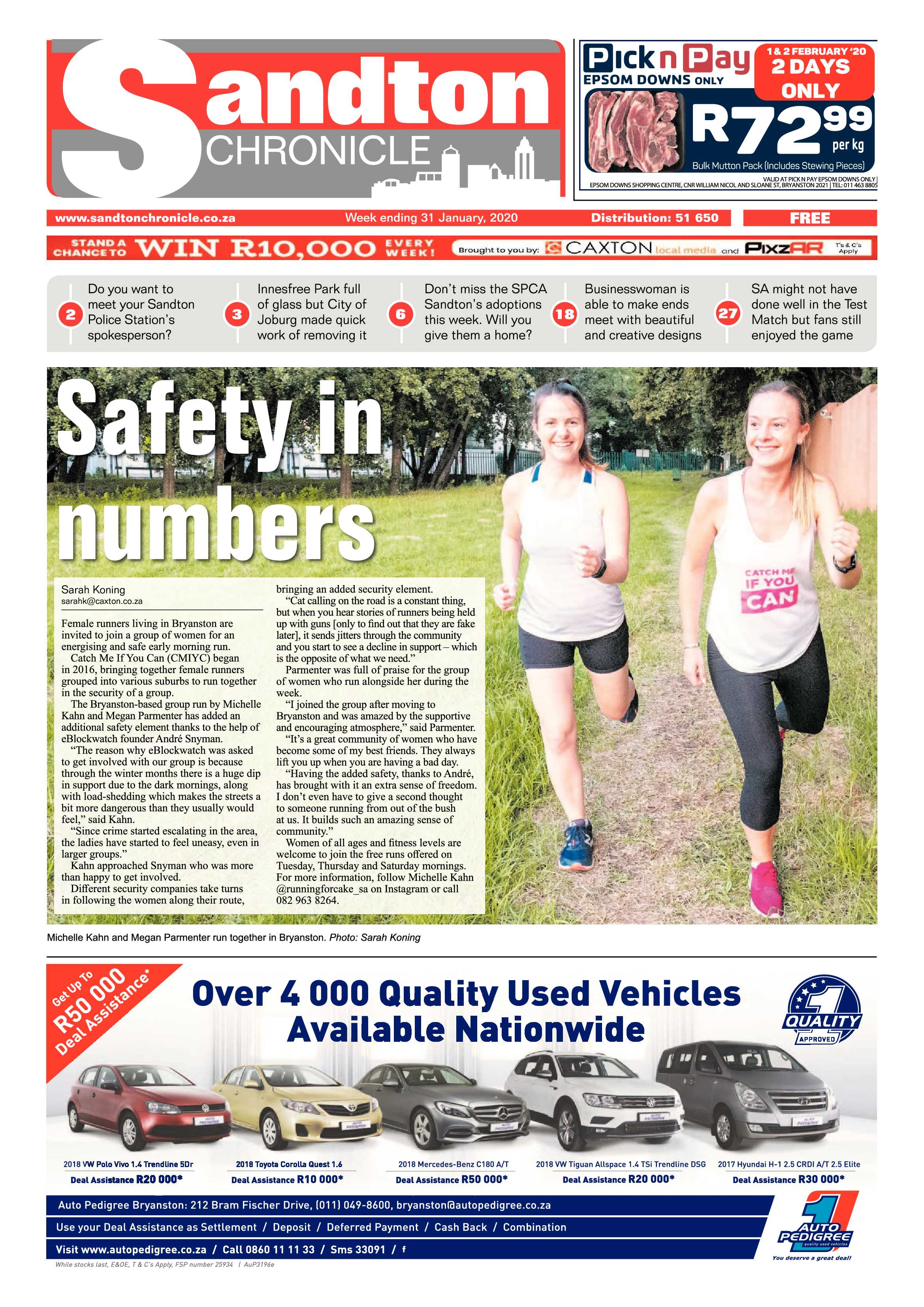 Sandton Chronicle 31 January 2020 page 1