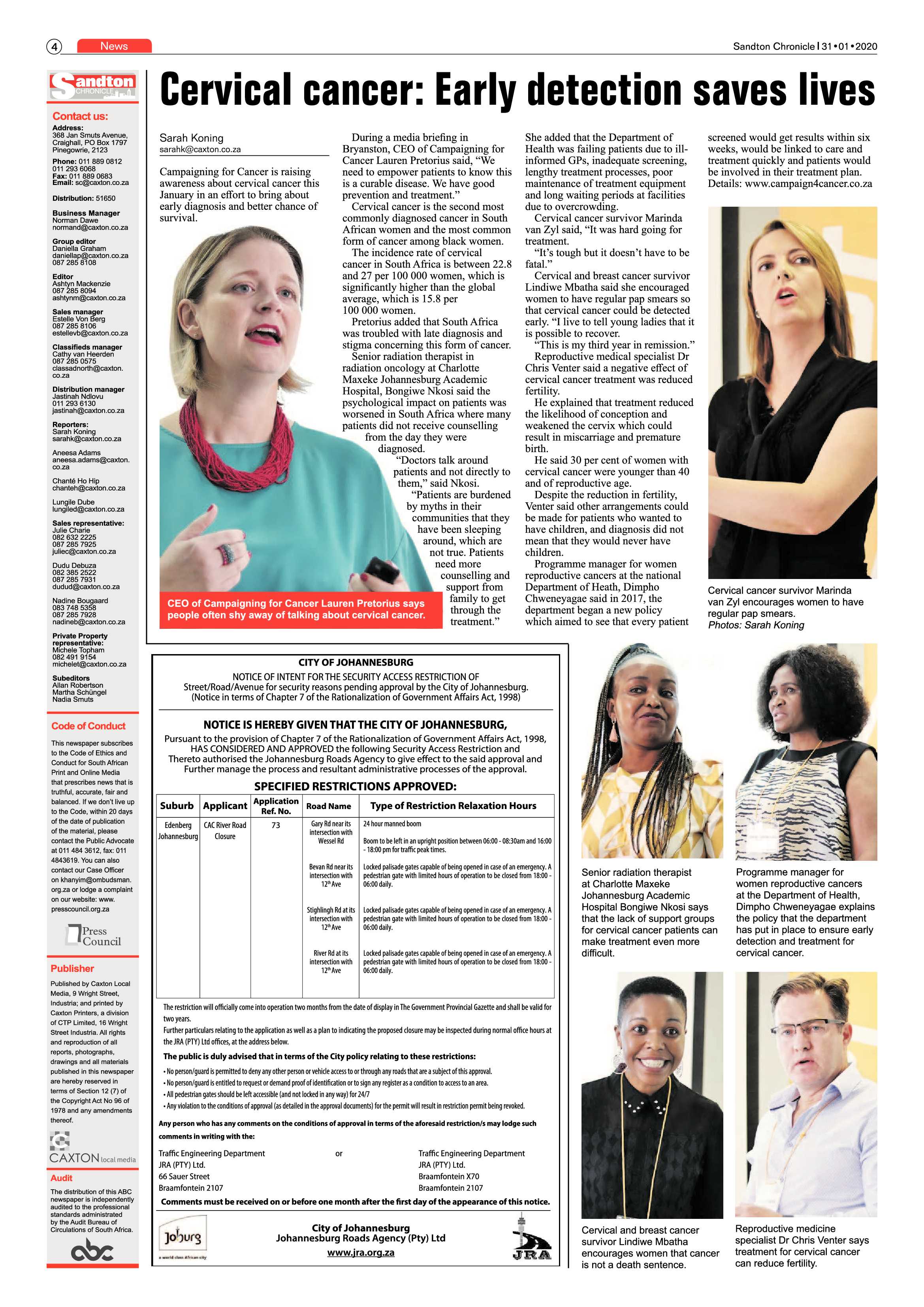 Sandton Chronicle 31 January 2020 page 4