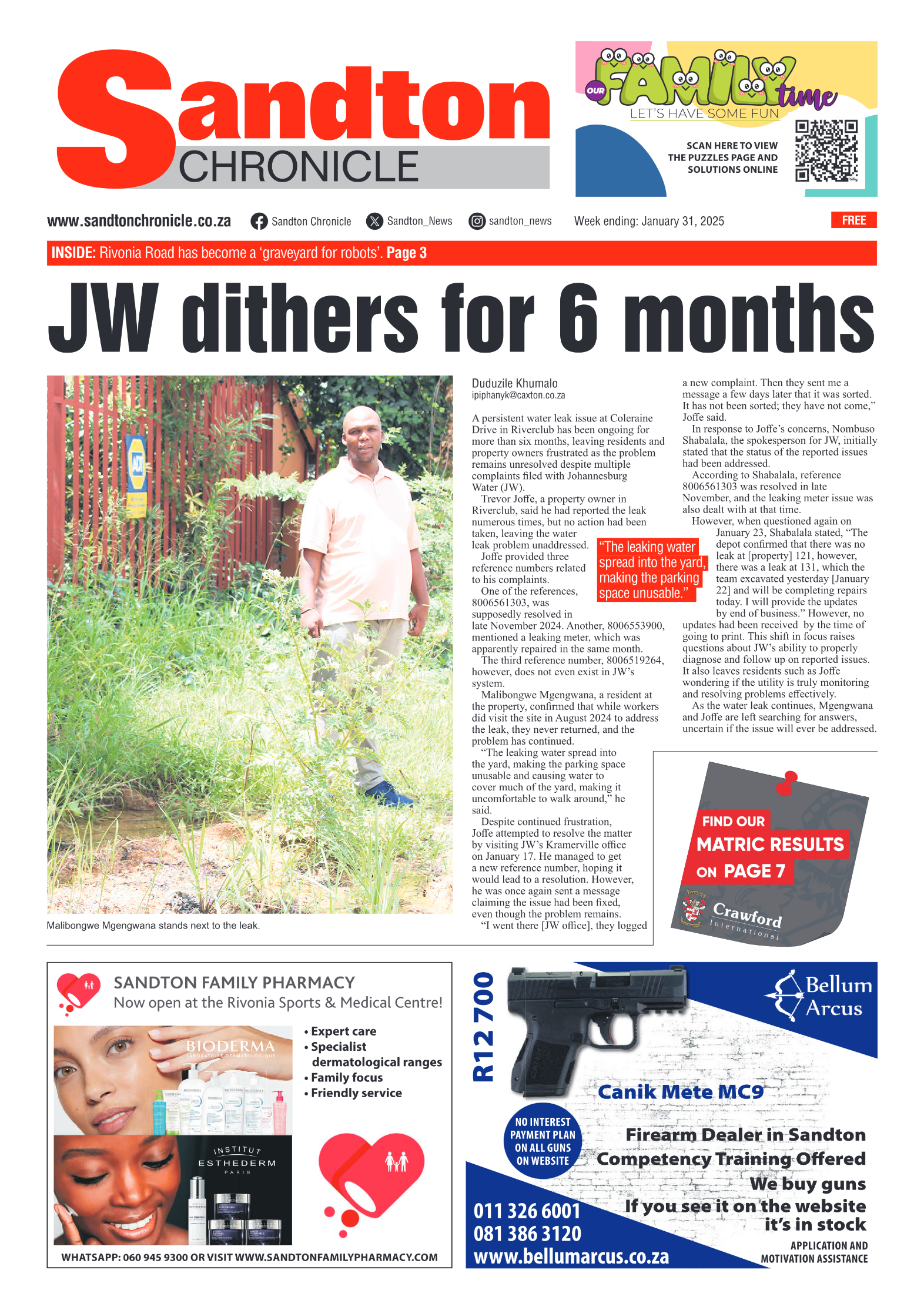 Sandton Chronicle 31 January 2025 page 1