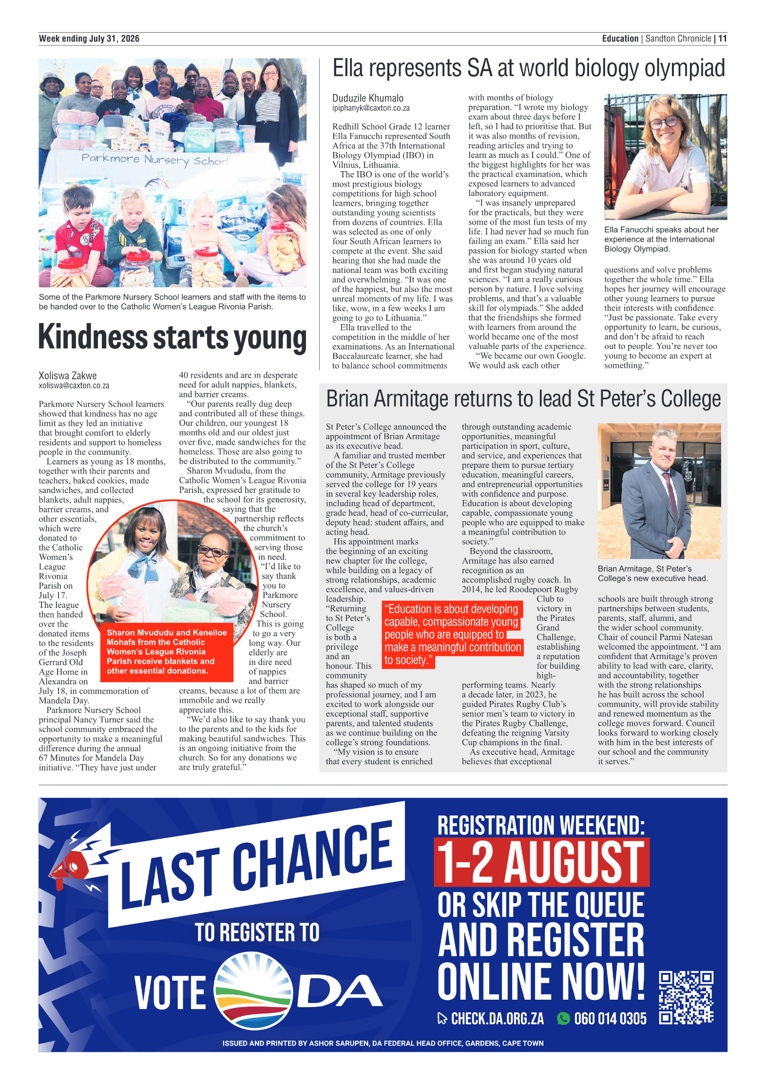 Sandton Chronicle 31 July 2026 page 23