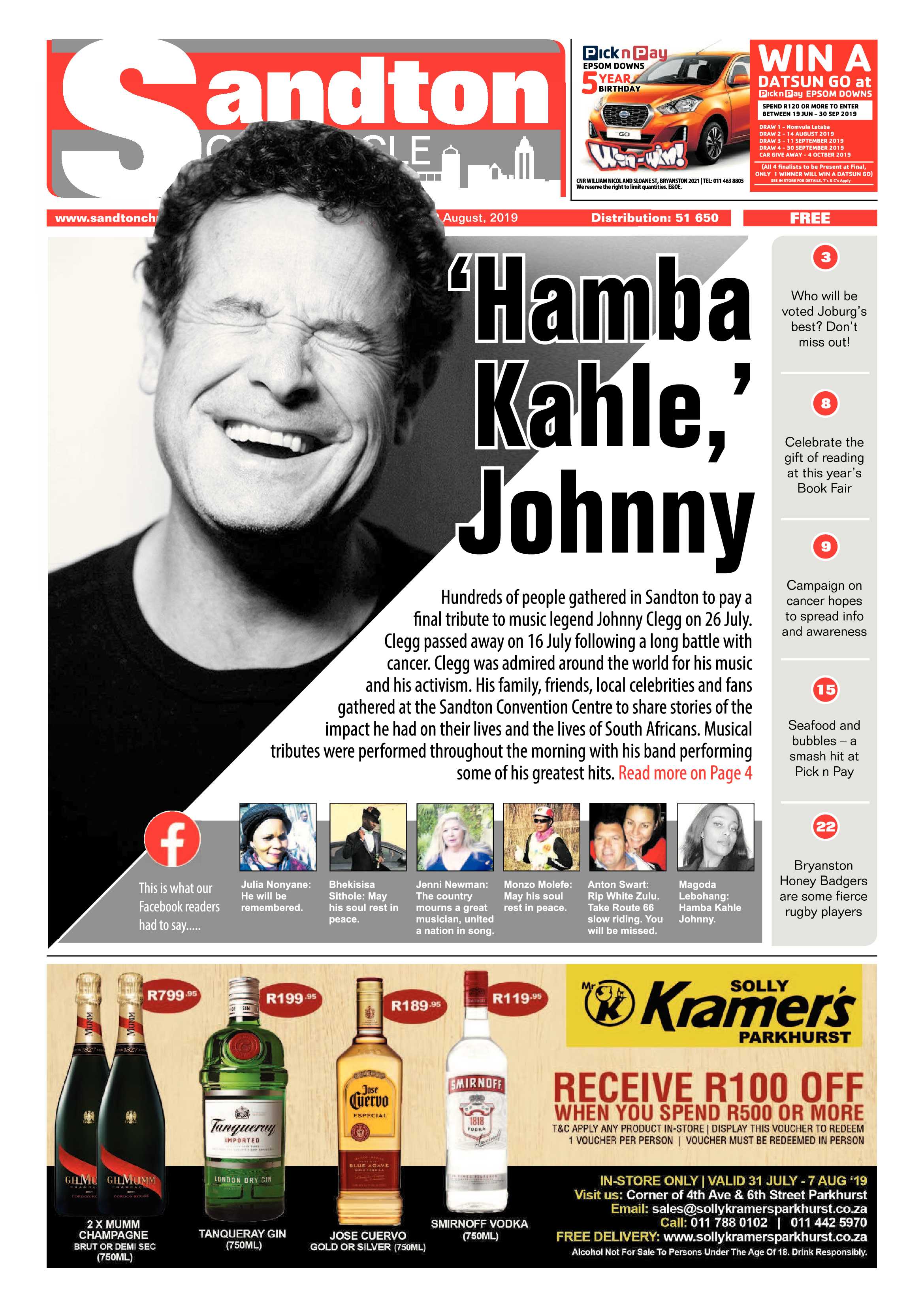 Sandton Chronicle 31 July, 2019 page 1
