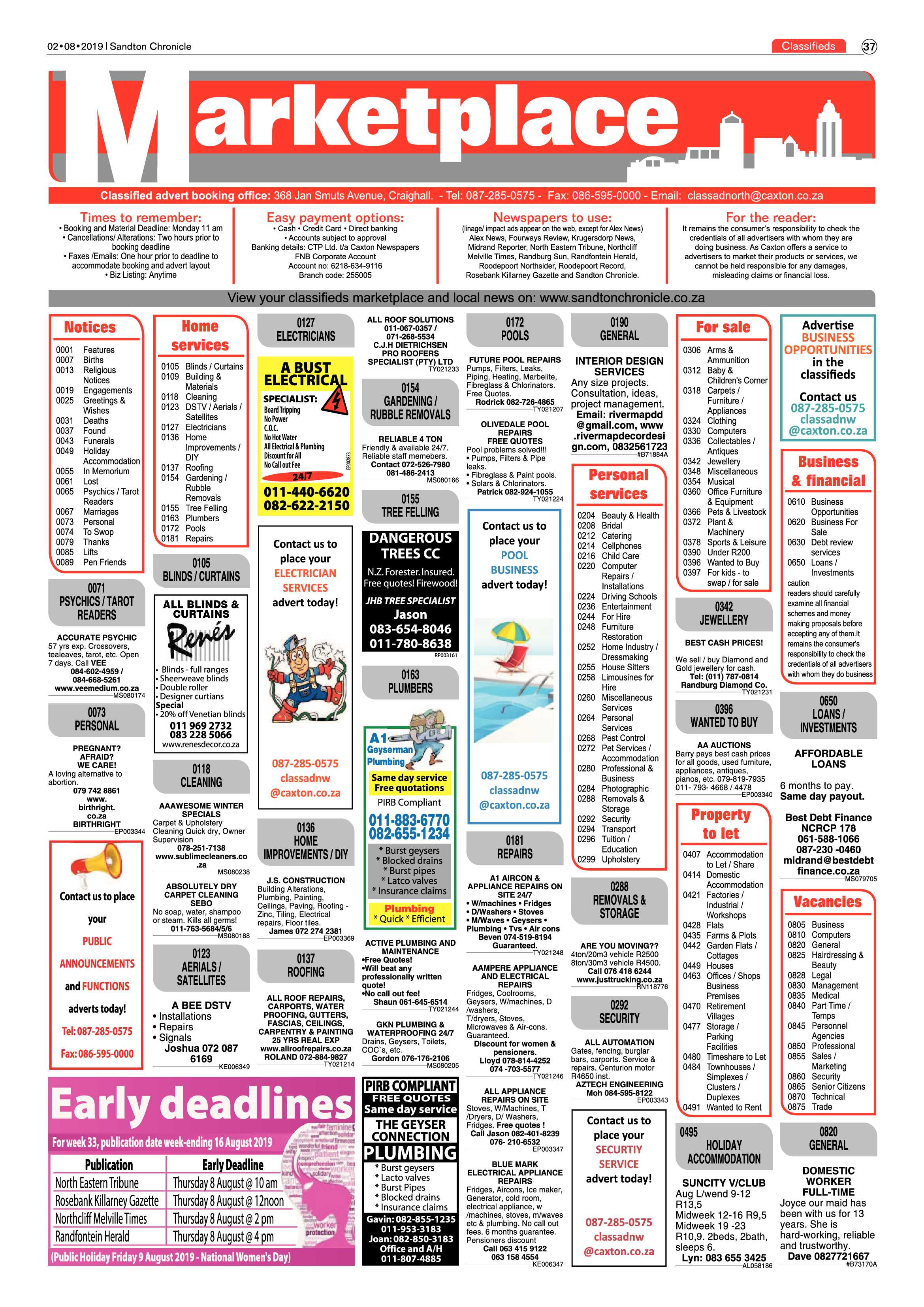 Sandton Chronicle 31 July, 2019 page 37