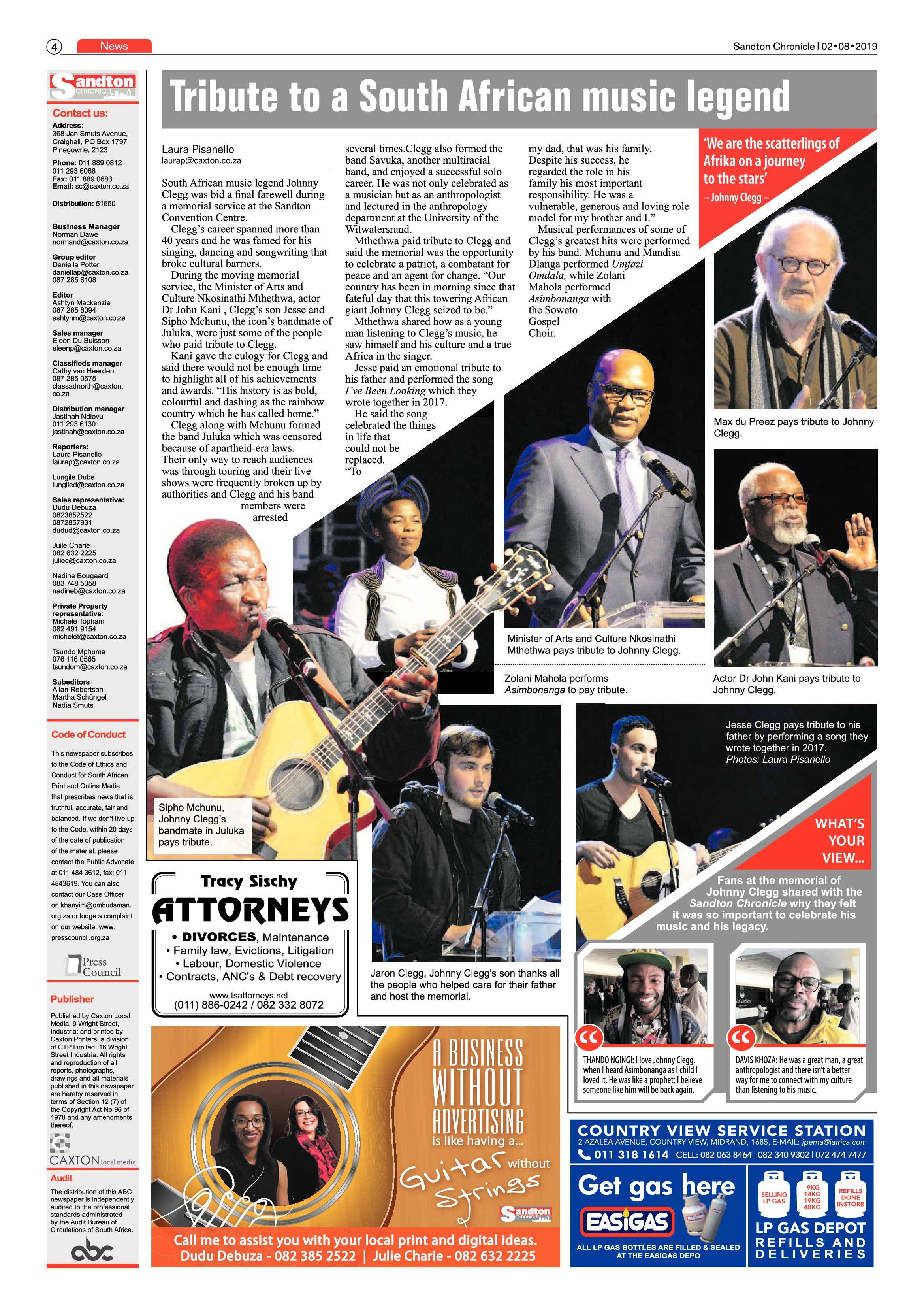 Sandton Chronicle 31 July, 2019 page 4
