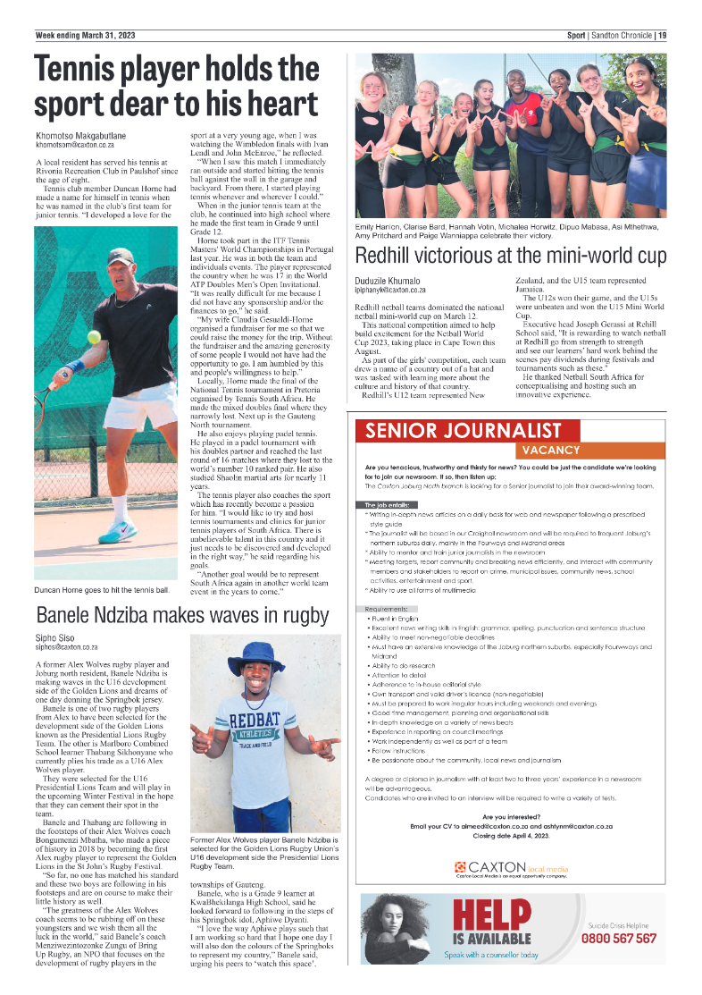 Sandton Chronicle 31 March 2023 page 19