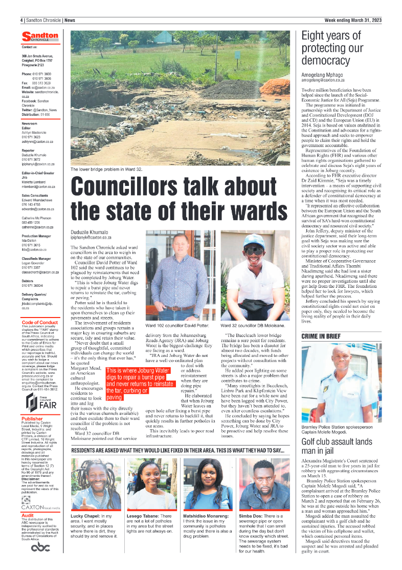 Sandton Chronicle 31 March 2023 page 4
