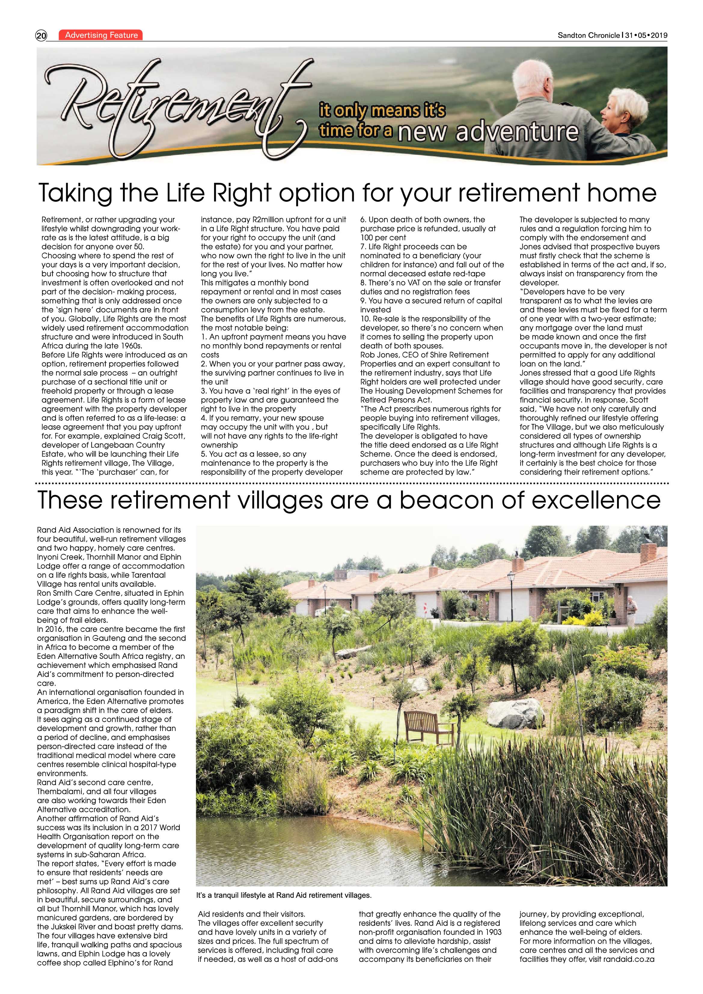 Sandton Chronicle 31 May, 2019 page 20