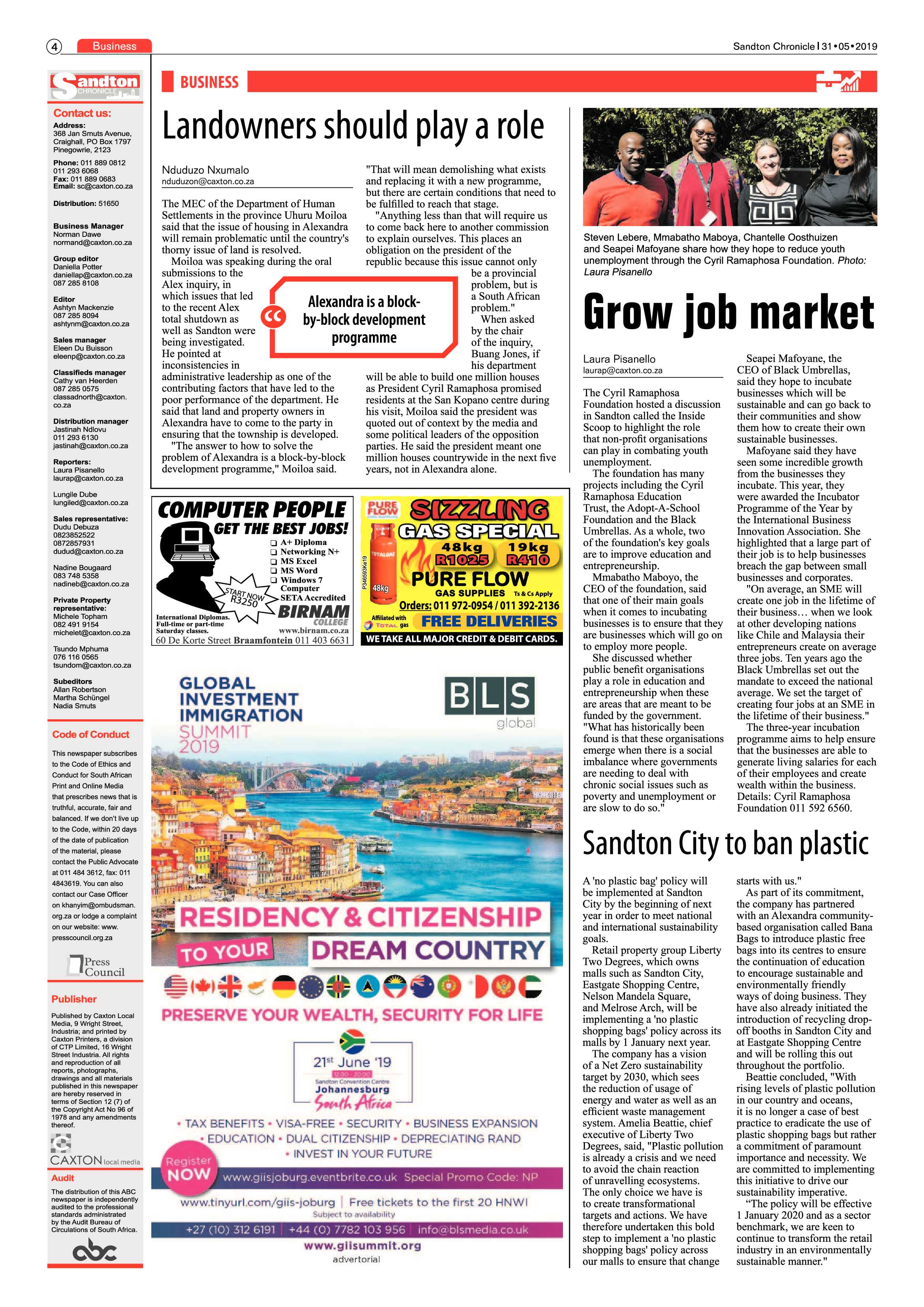 Sandton Chronicle 31 May, 2019 page 4