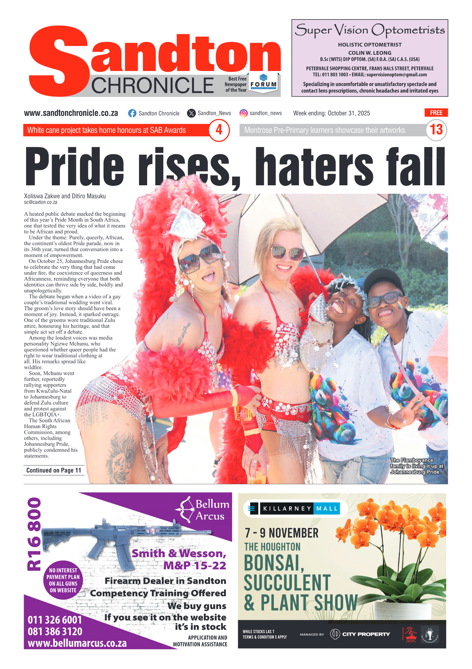 Sandton Chronicle 31 October 2025 page 1