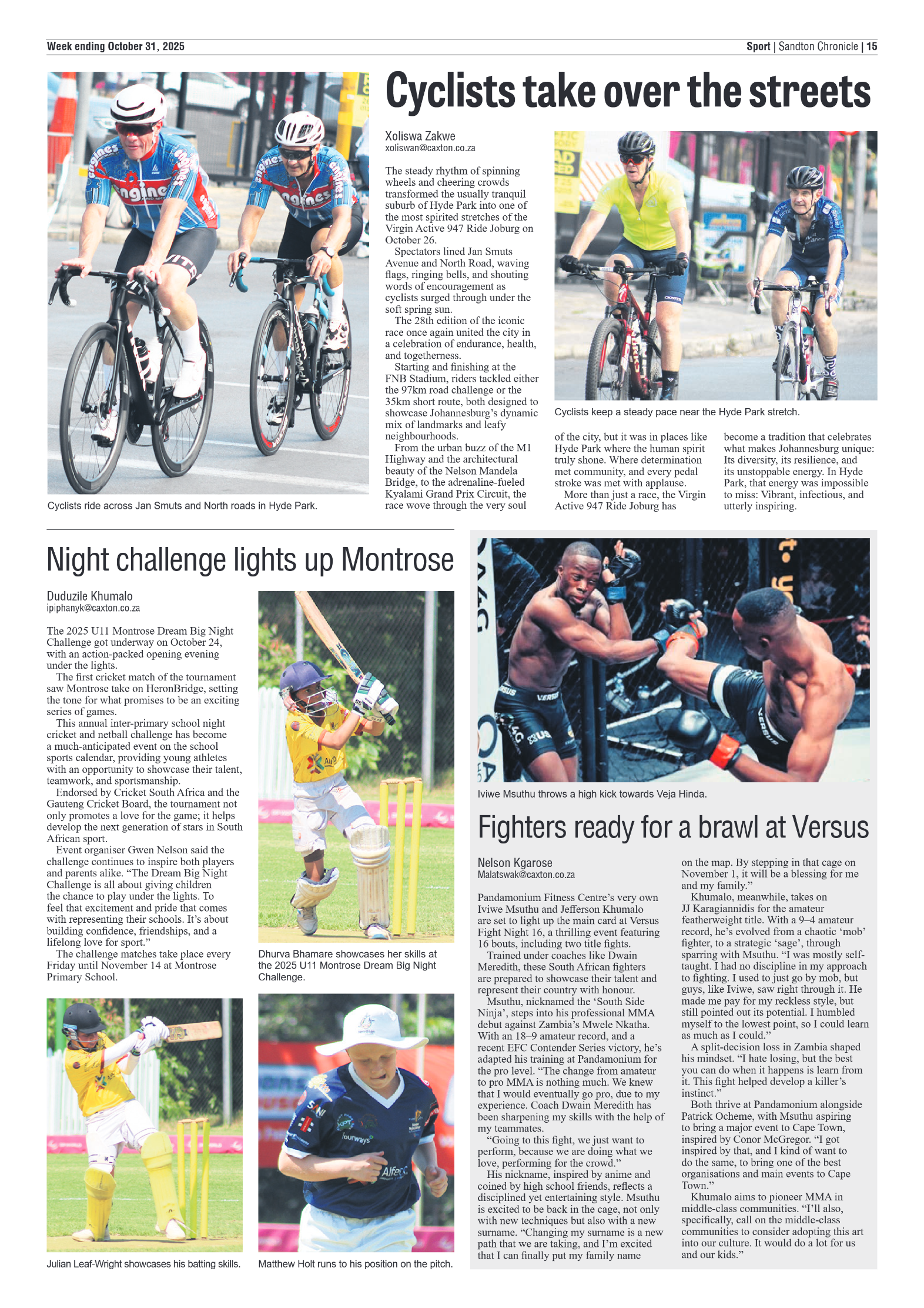 Sandton Chronicle 31 October 2025 page 15