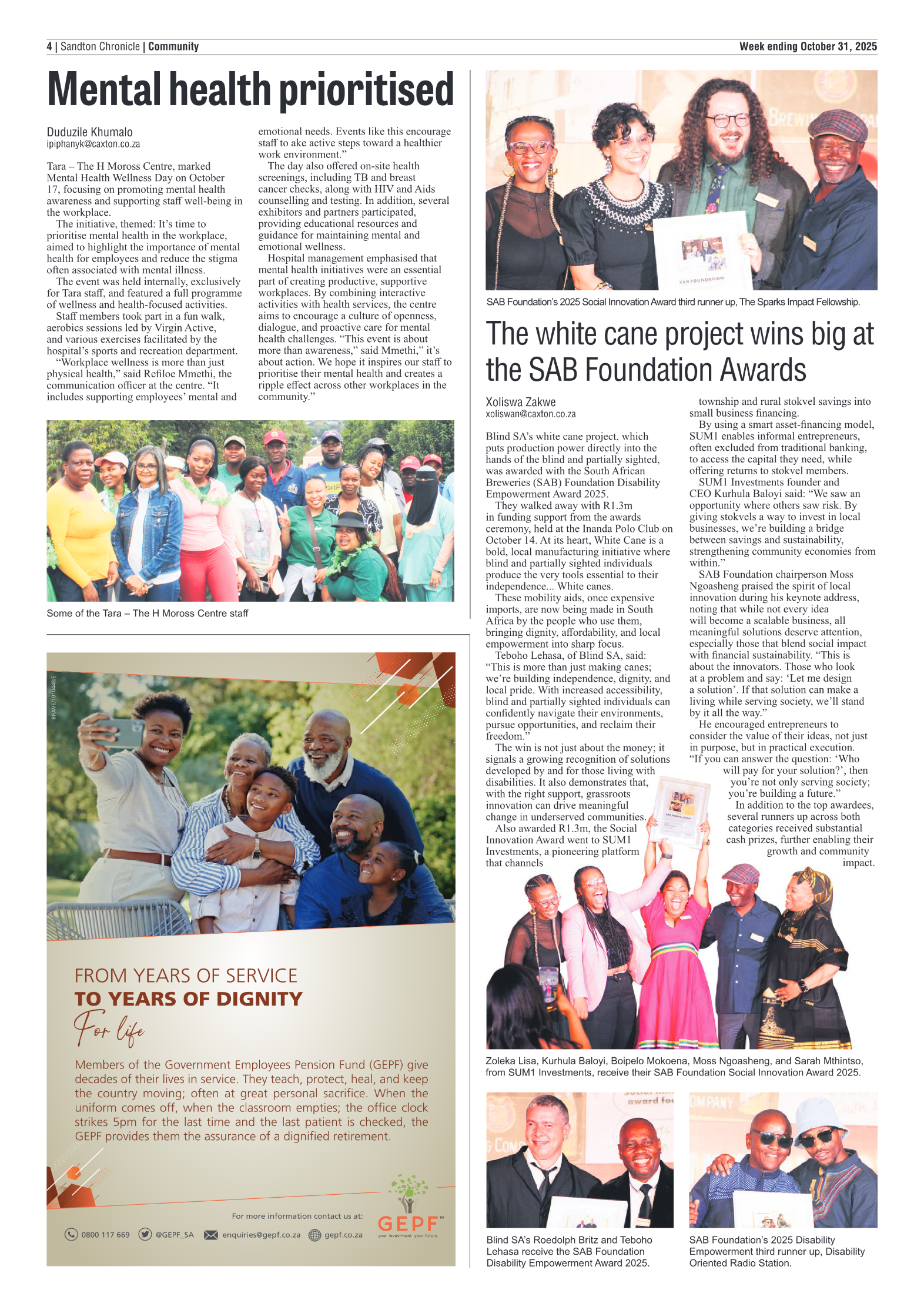 Sandton Chronicle 31 October 2025 page 4