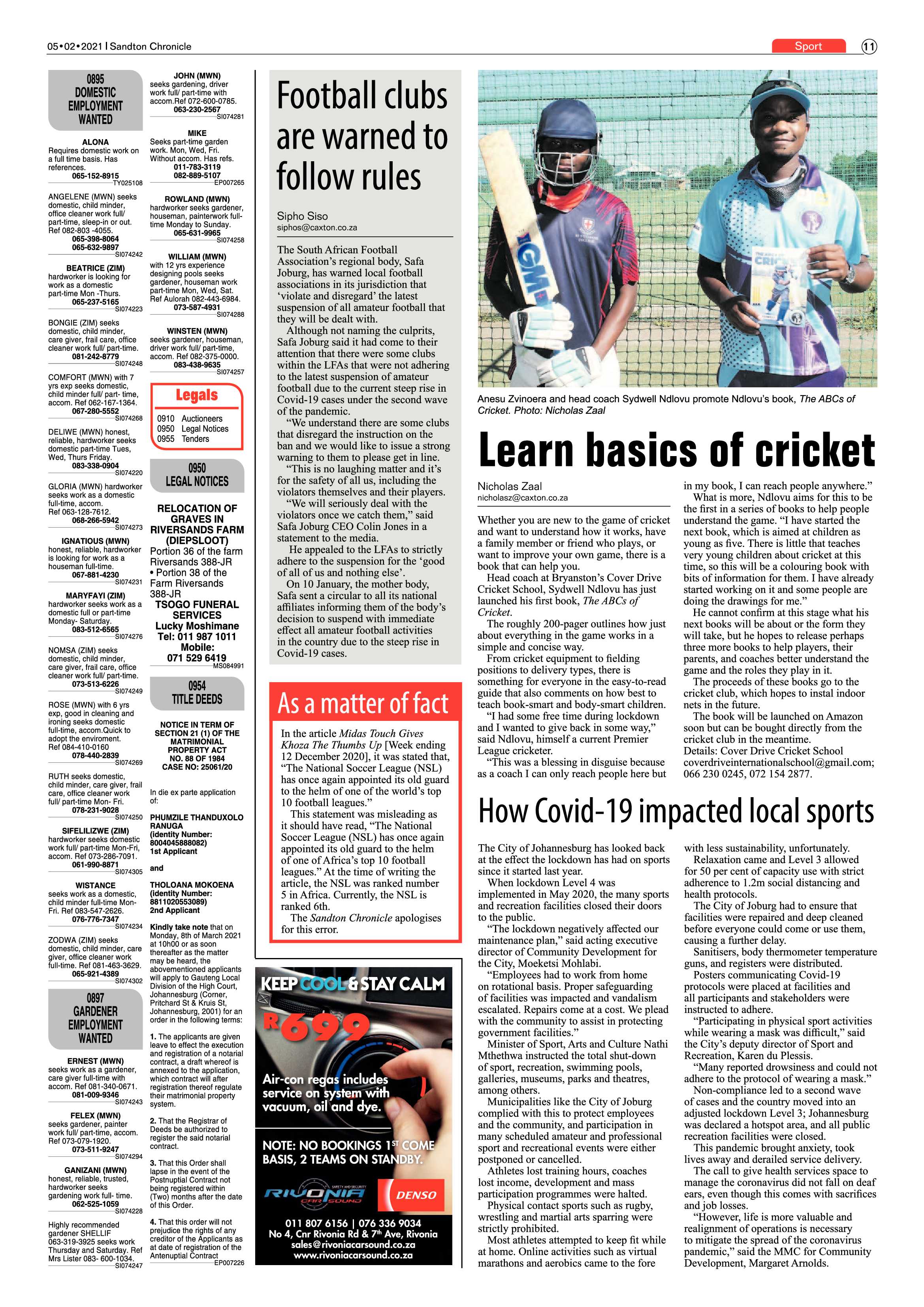 Sandton Chronicle 3 February 2021 page 11
