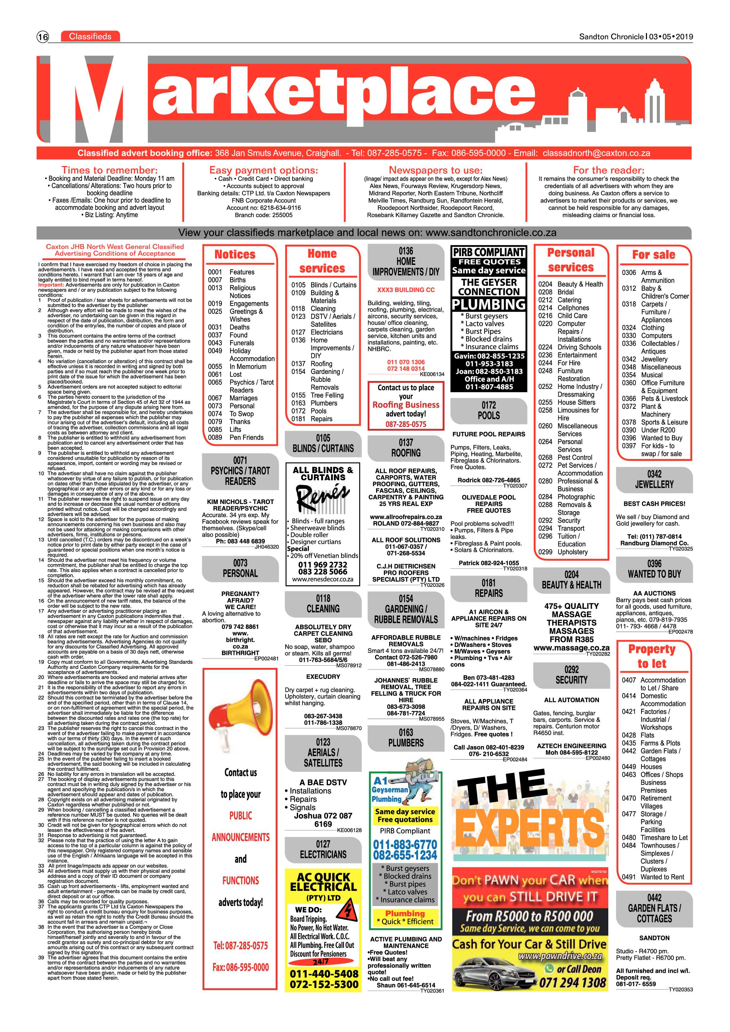 Sandton Chronicle 3 May, 2019 page 16