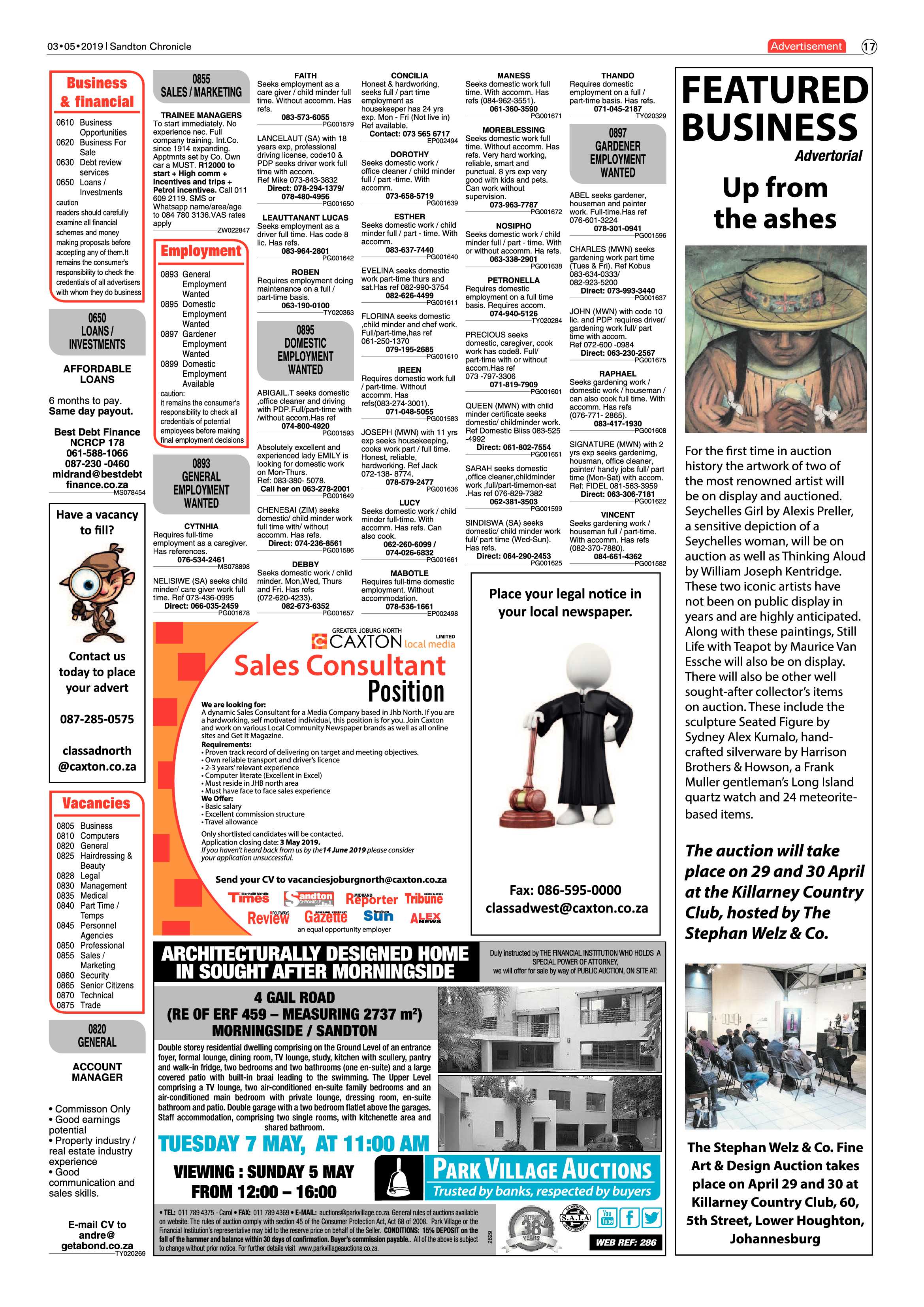 Sandton Chronicle 3 May, 2019 page 17