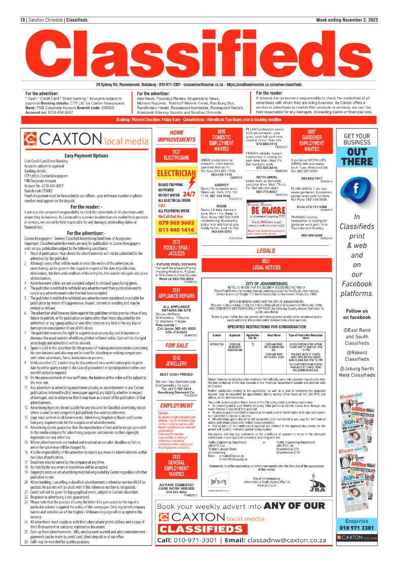 Sandton Chronicle 3 November 2023 page 18
