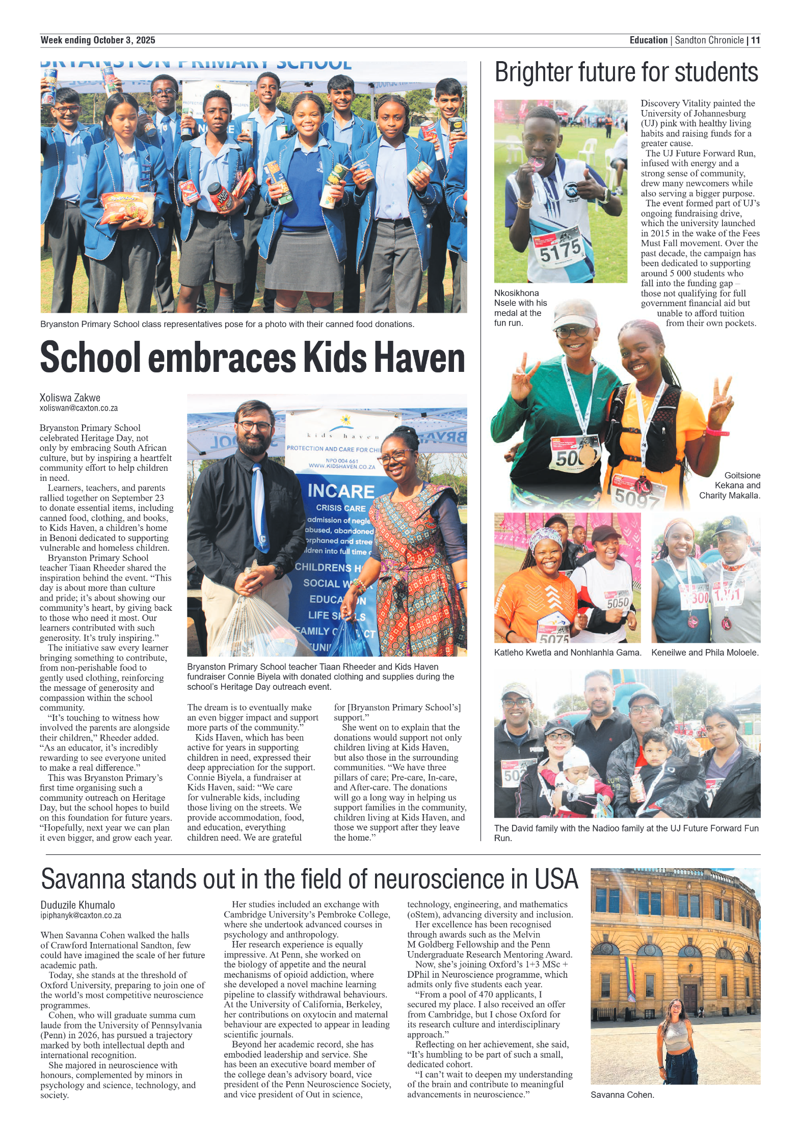 Sandton Chronicle 3 October 2025 page 11
