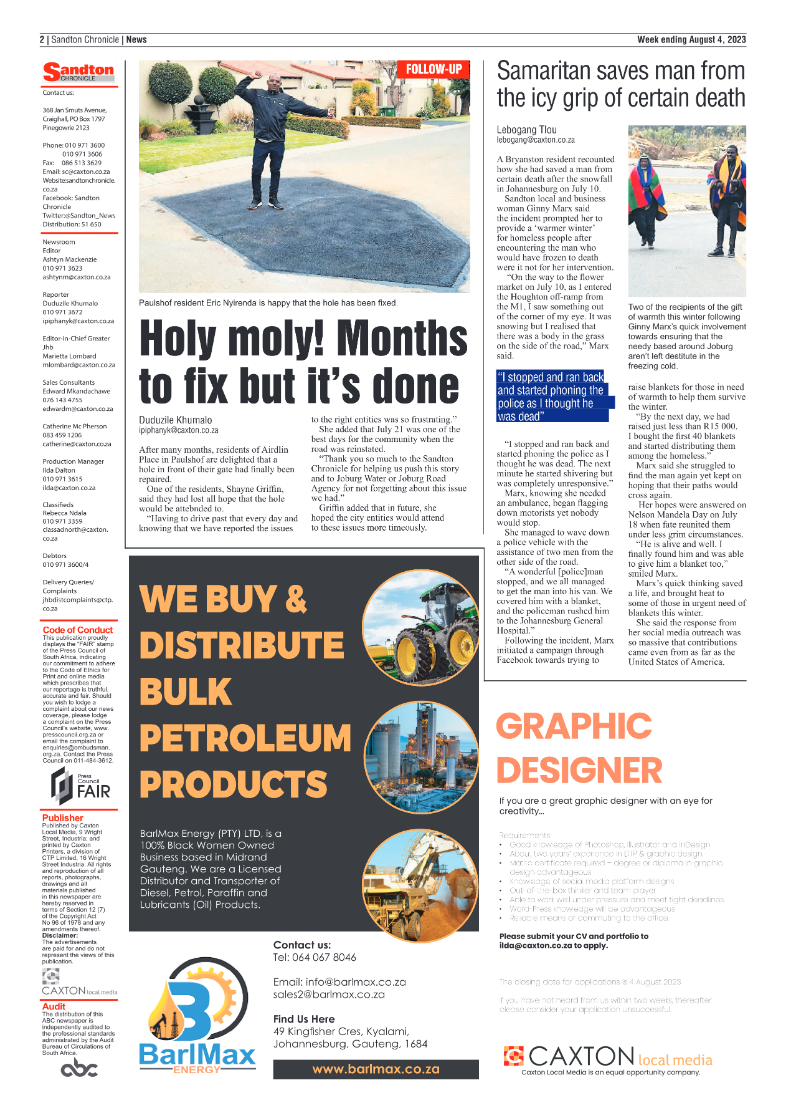 Sandton Chronicle 4 August 2023 page 2