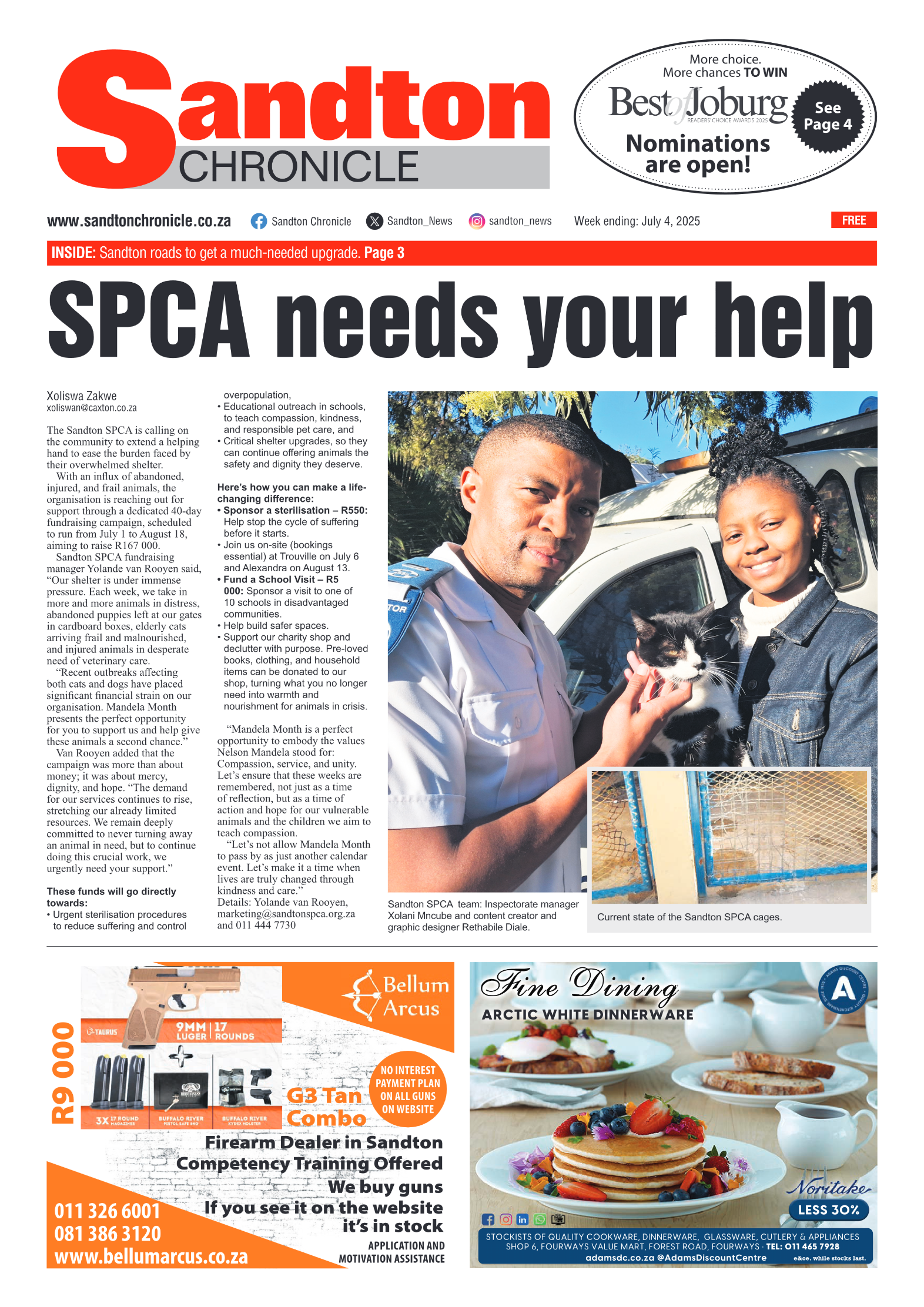 Sandton Chronicle 4 July 2025 page 1
