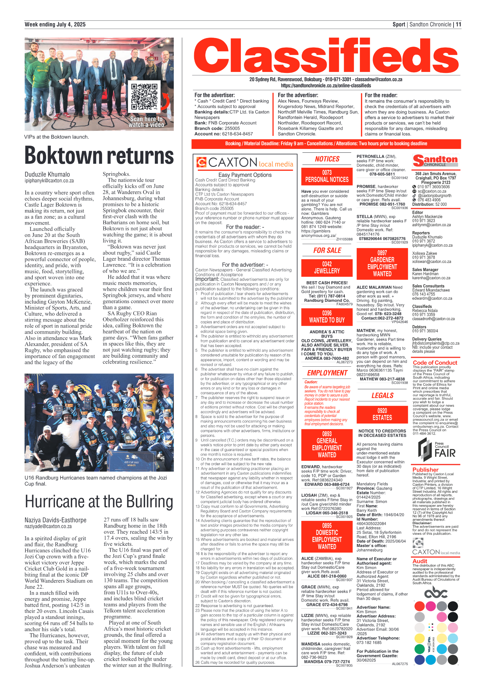 Sandton Chronicle 4 July 2025 page 11