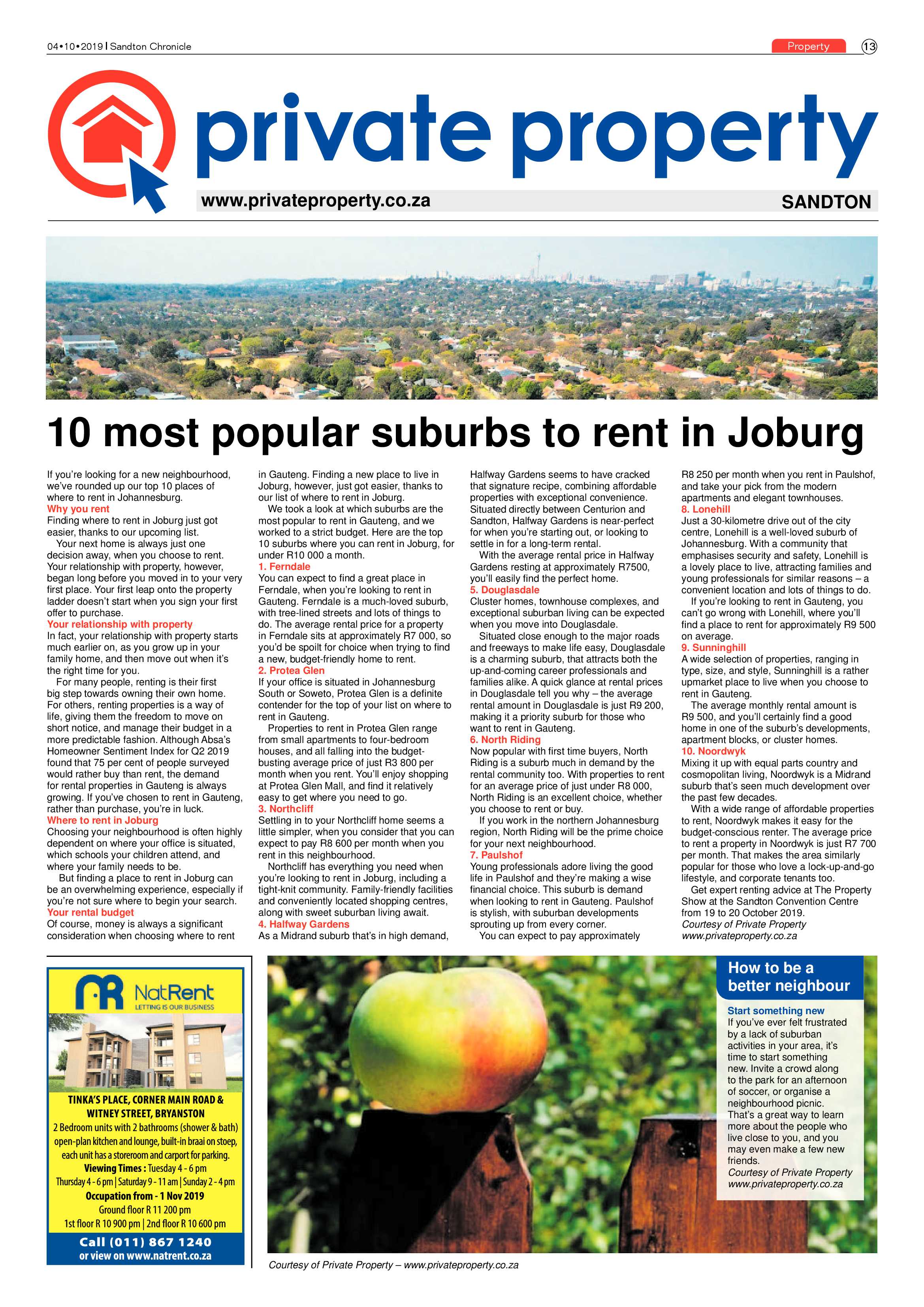 Sandton Chronicle 4 October, 2019 page 13
