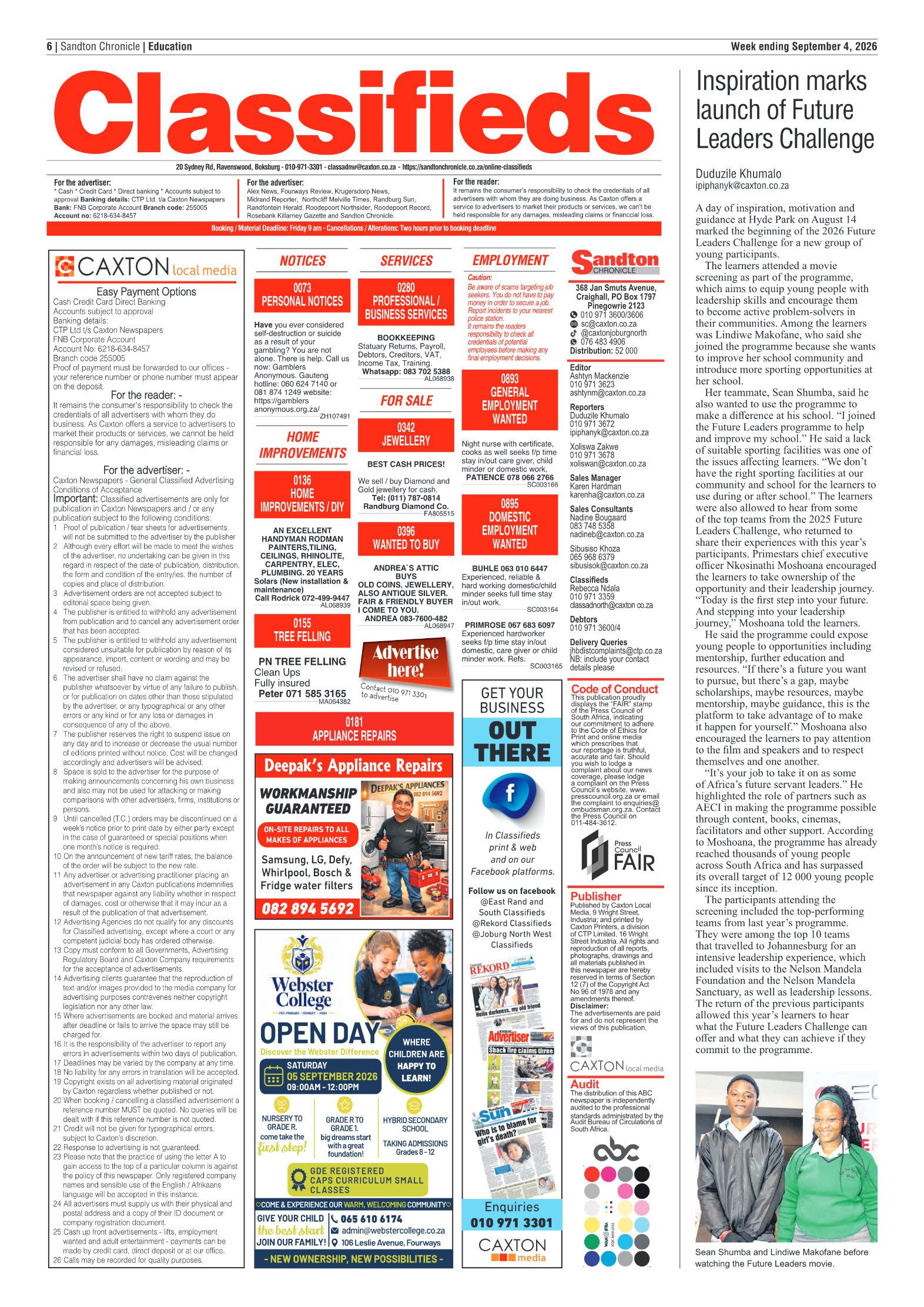 Sandton Chronicle 4 September 2026 page 6