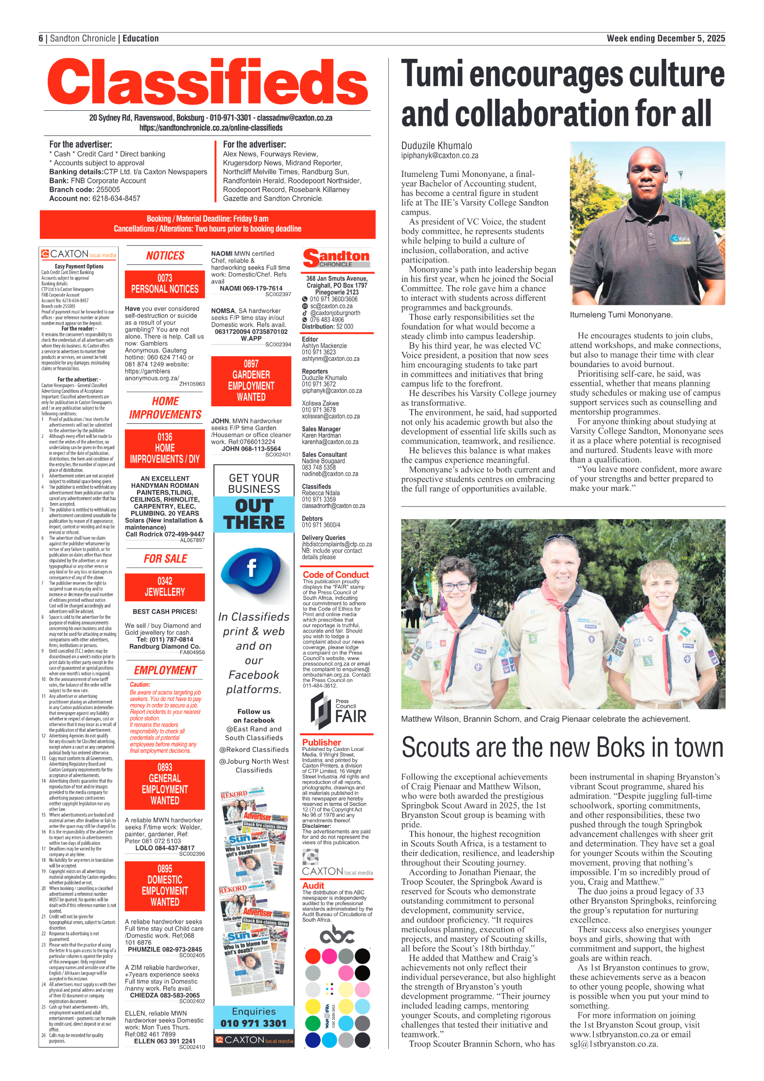 Sandton Chronicle 5 December 2025 page 6
