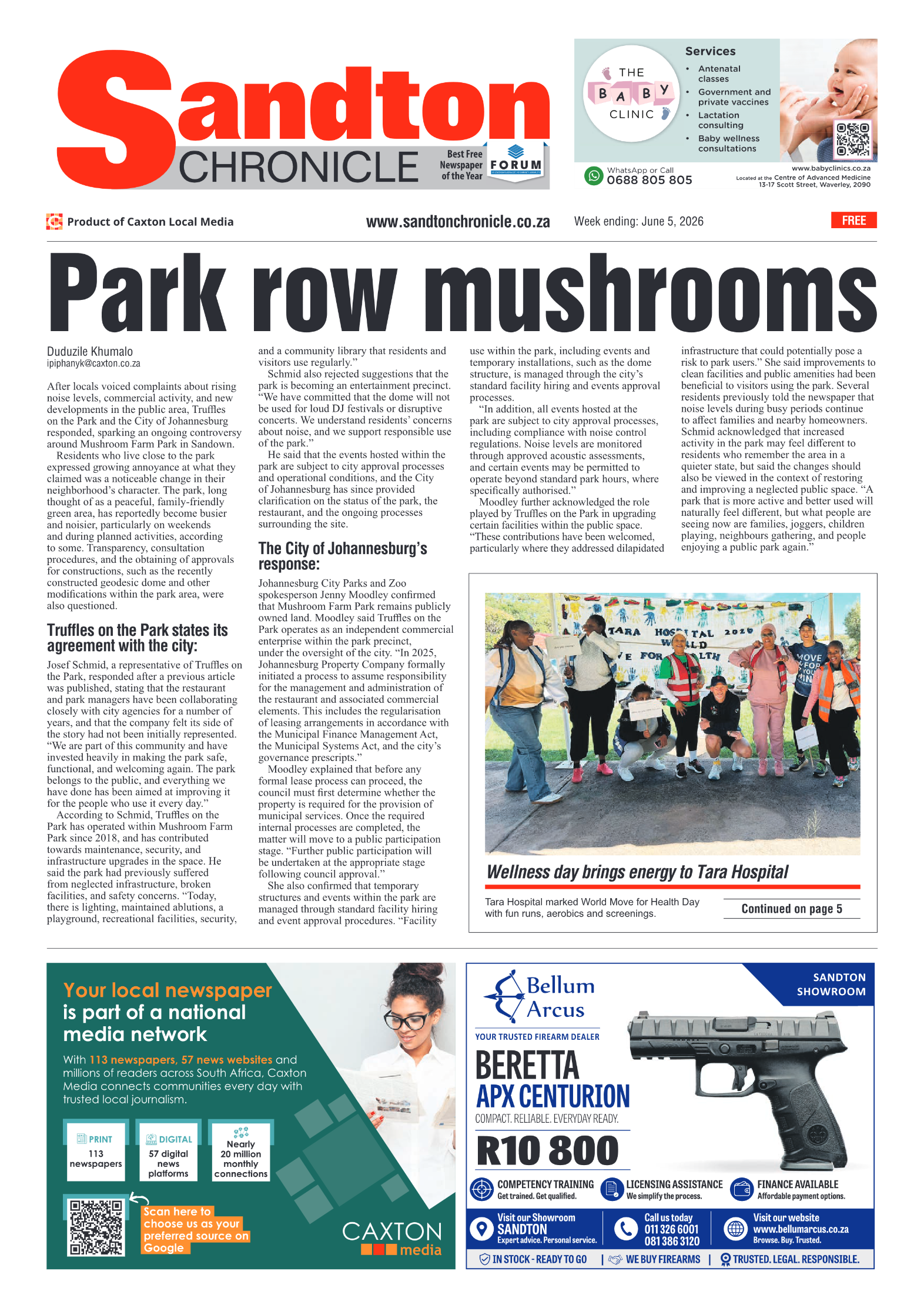 Sandton Chronicle 5 June 2026 page 1
